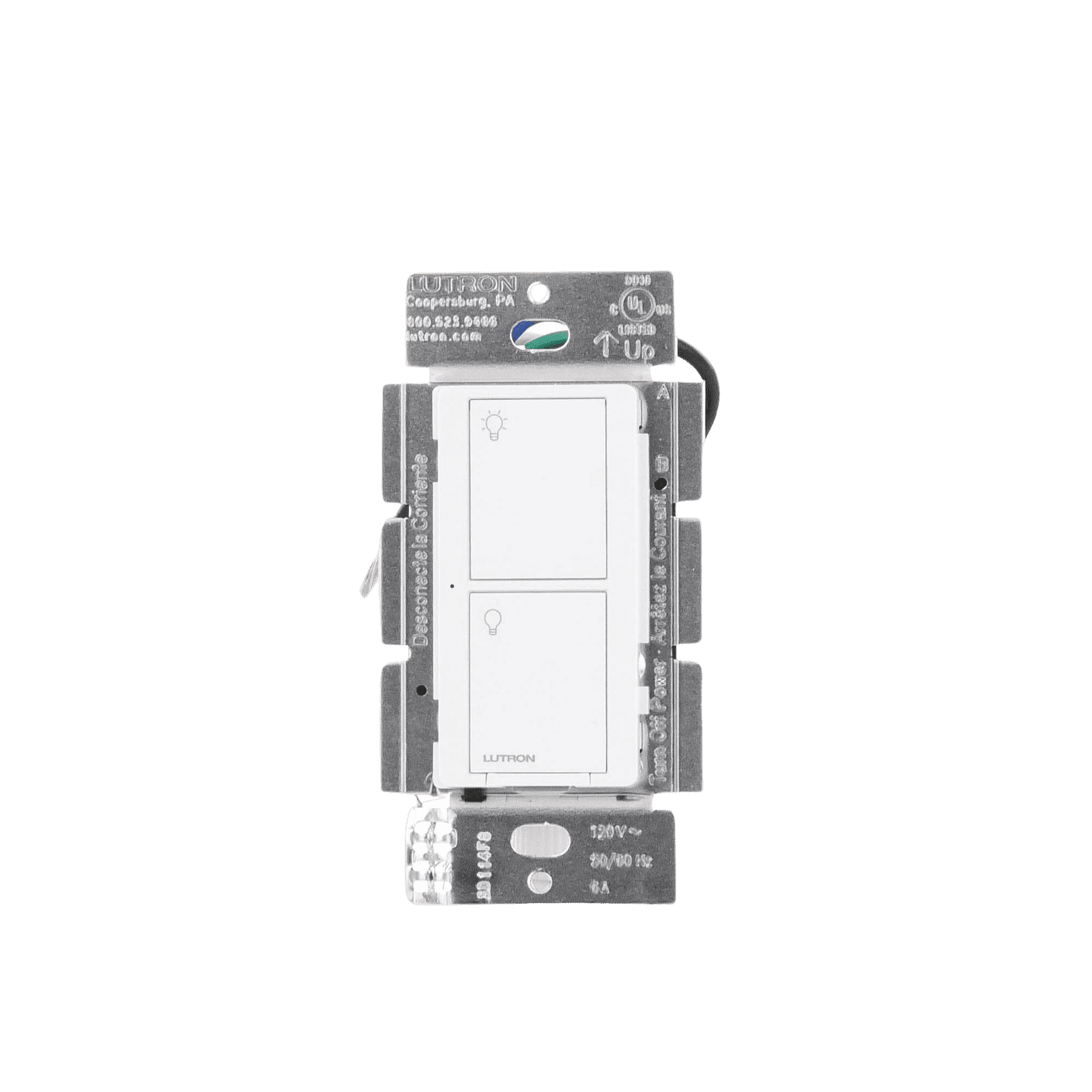 (Caseta Wireless) Interruptor Inteligente On/Off, requiere cable neutro. 6A, /120V PD6ANSWH - LUTRON CASETA WIRELESS