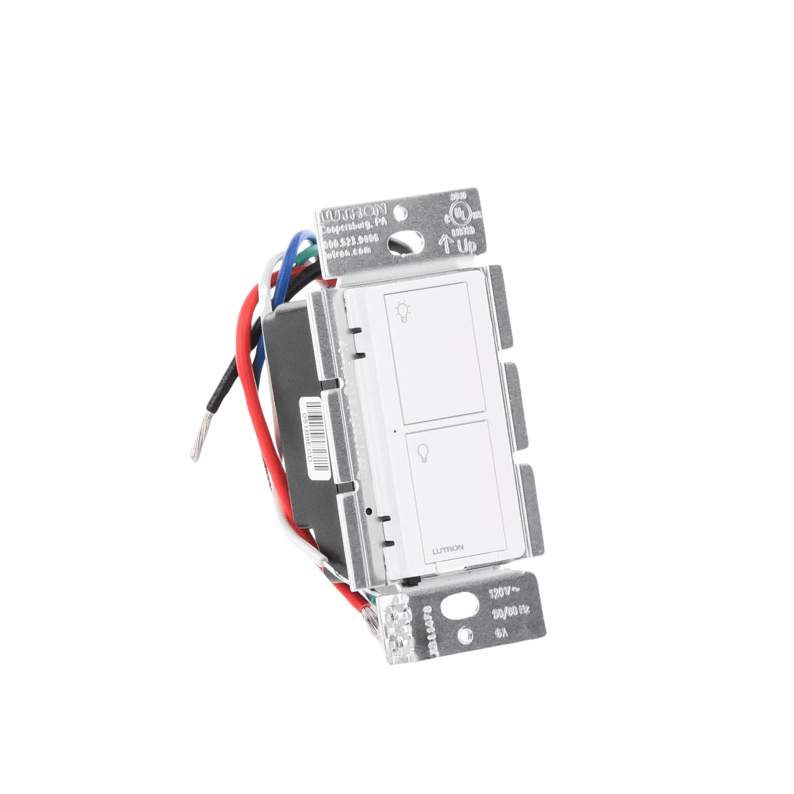 (Caseta Wireless) Interruptor Inteligente On/Off, requiere cable neutro. 6A, /120V PD6ANSWH - LUTRON CASETA WIRELESS