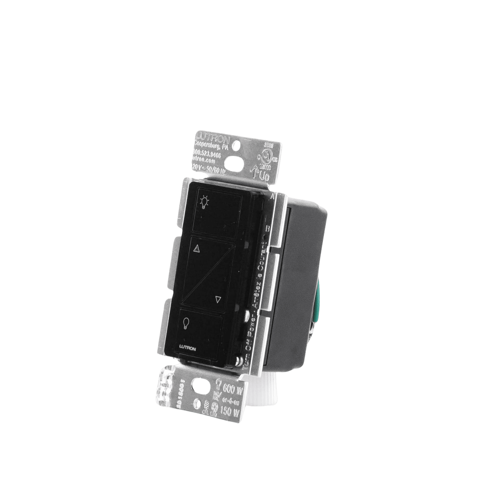 (Caseta Wireless) Atenuador de pared. Aumenta/Disminuye Intensidad de Iluminación. No requiere cable neutro. 150W LED / 600W INC/HAL PD6WCLBL - LUTRON CASETA WIRELESS