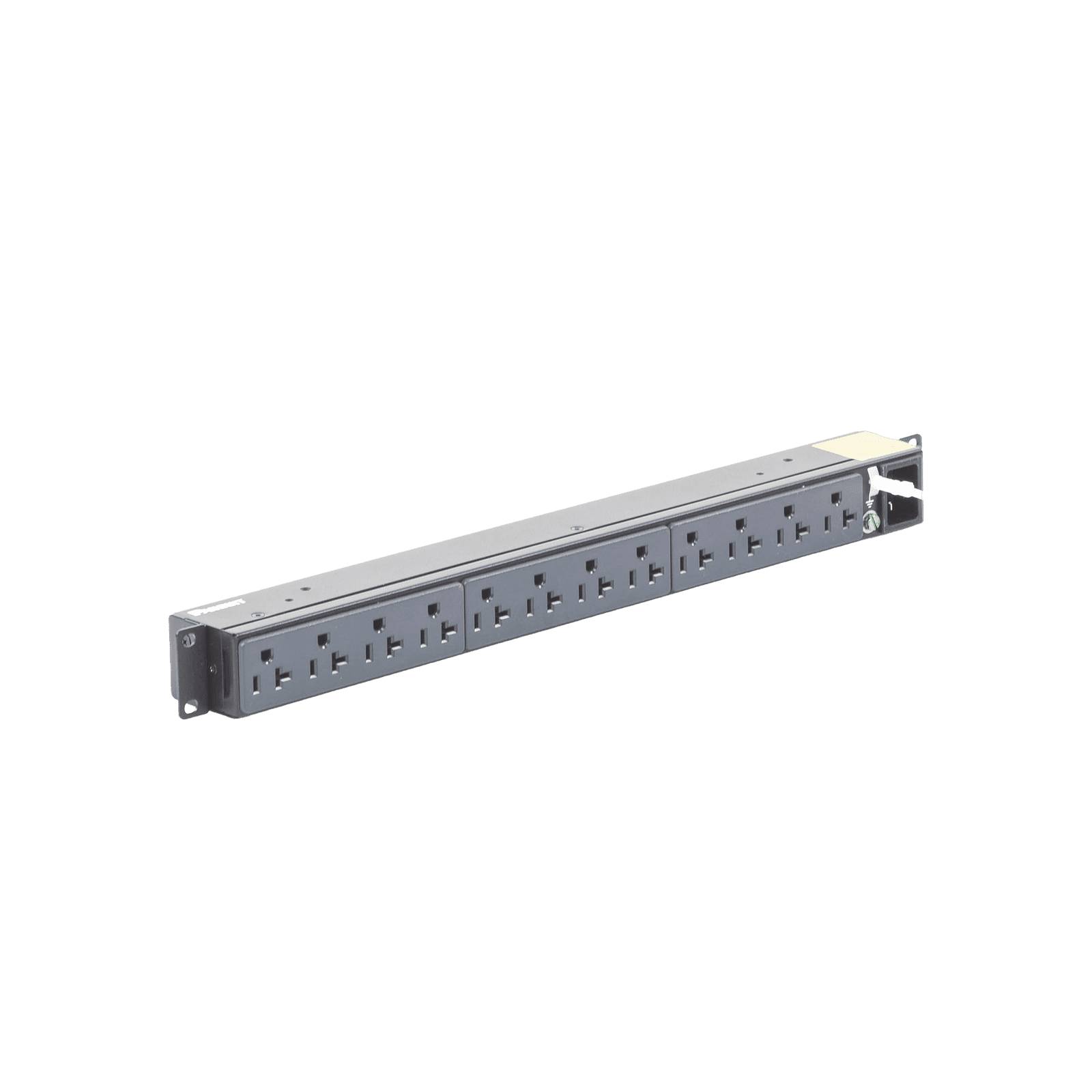 PDU Básico para Distribución de Energía, Enchufe de Entrada NEMA 5-15P, Con 12 Contactos NEMA 5-20R, Instalación Horizontal de 19in, 1UR, 15 Amp, 120 Vca P12B01M - PANDUIT