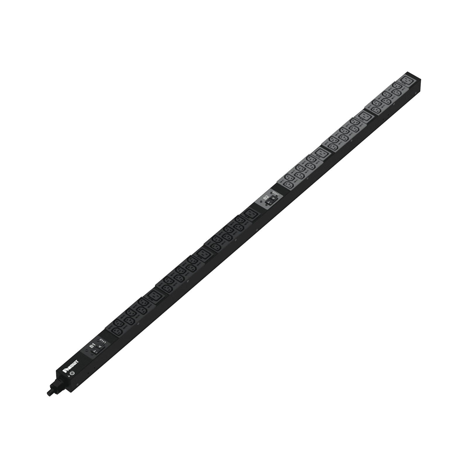 PDU Básico para Distribución de Energía, Enchufe de Entrada NEMA L6-30P, Con 36 Contactos C13 y 6 C19, de Instalación Vertical, 30 Amp, 208 Vca P42B17M - PANDUIT