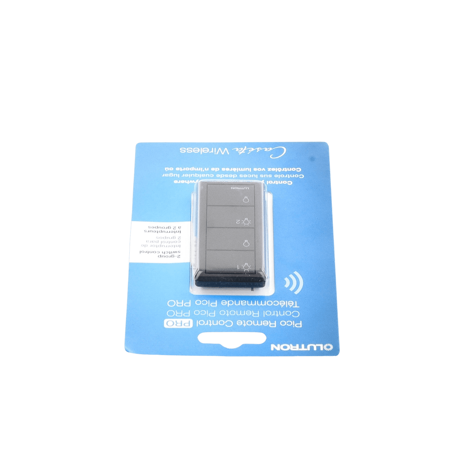 Control remoto PICO inalámbrico con 4 botones encender/apagar grupo/escenas, complemente con un atenuador o switch on/off PJ24BBLL21P - LUTRON ELECTRONICS
