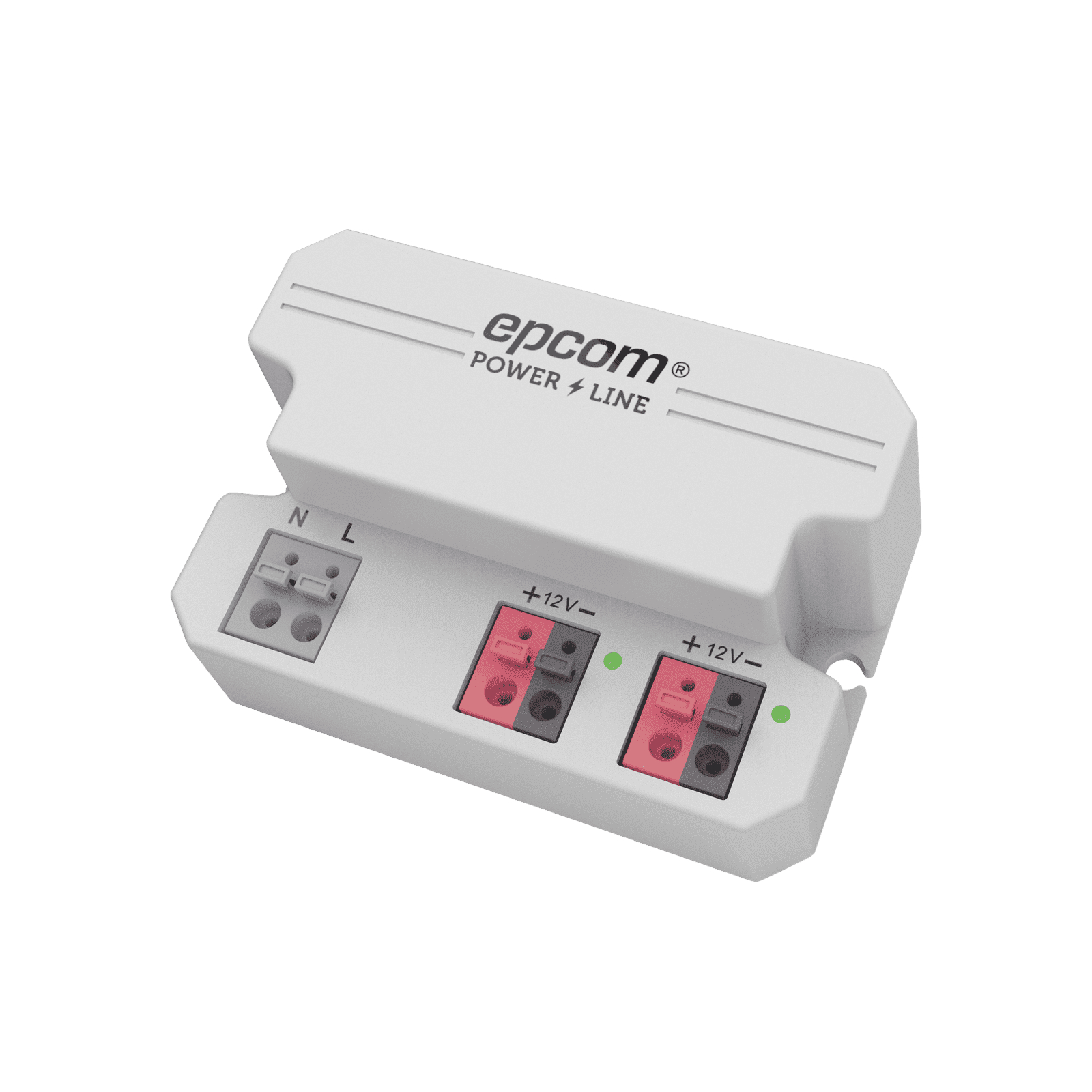 Fuente de alimentación / 12 Vcc / 2 Amperes / Terminales de entrada para Vca en 2 pines / 2 salidas para Vcc en 2 pines PL0012 - EPCOM POWERLINE