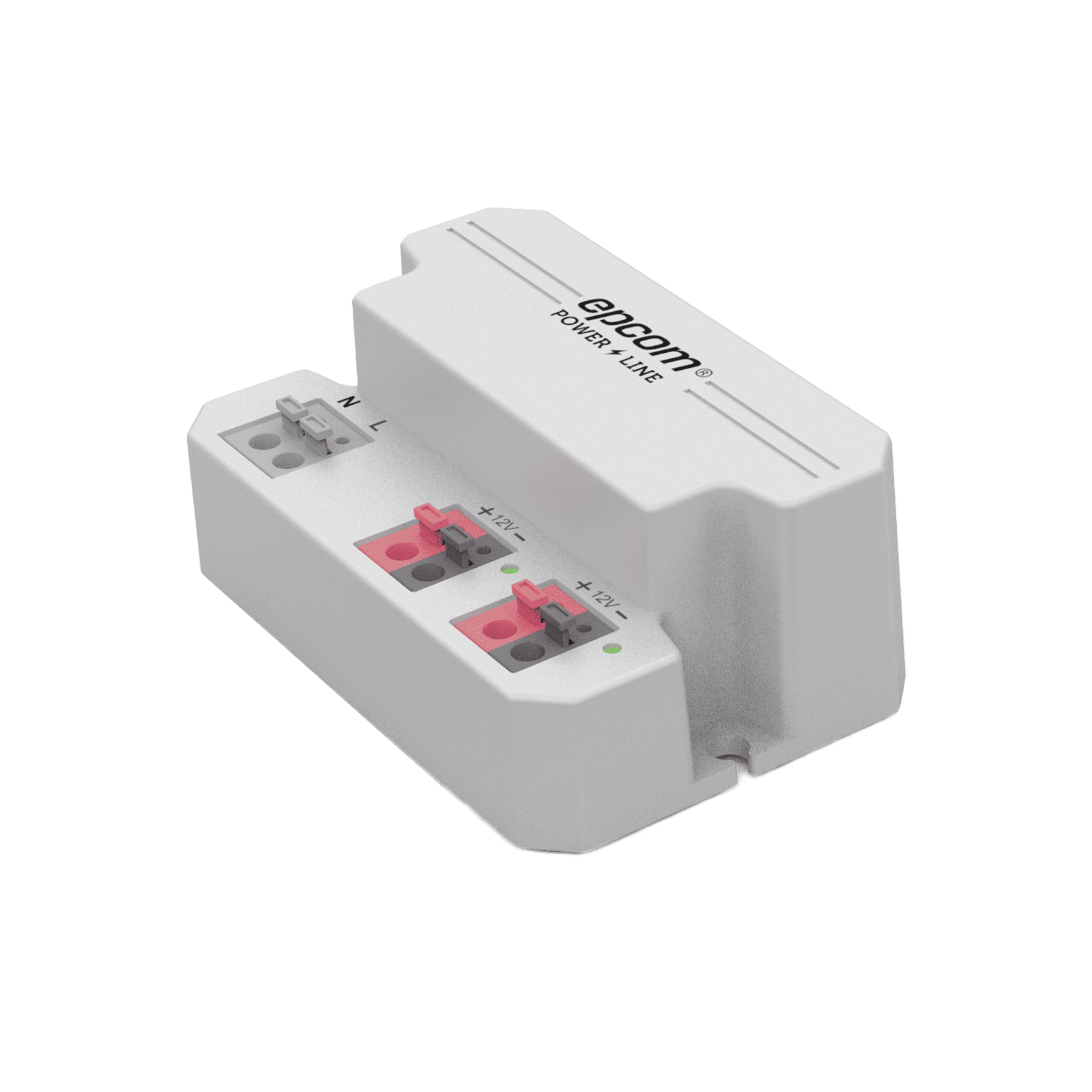 Fuente de alimentación / 12 Vcc / 2 Amperes / Terminales de entrada para Vca en 2 pines / 2 salidas para Vcc en 2 pines PL0012 - EPCOM POWERLINE