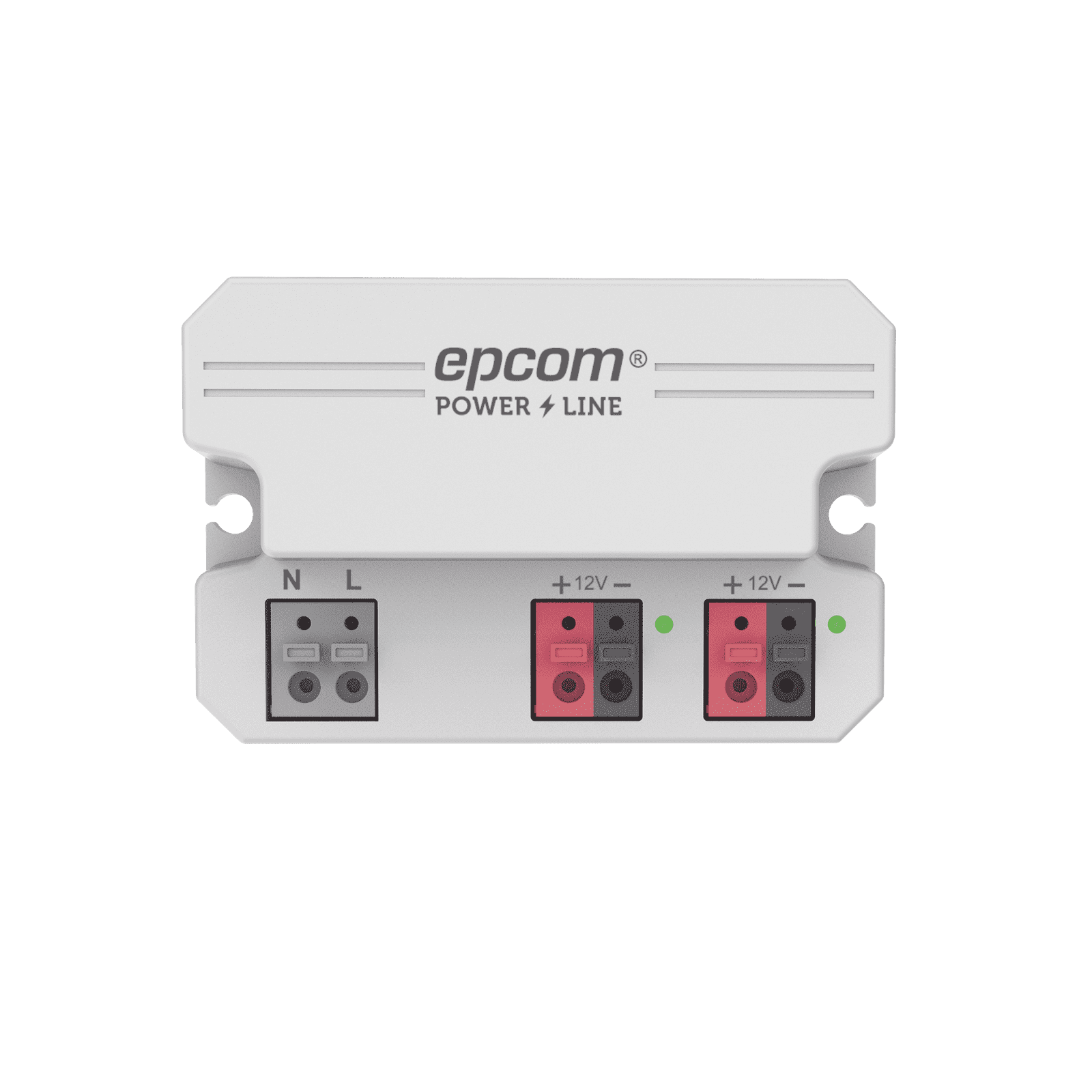 Fuente de alimentación / 12 Vcc / 2 Amperes / Terminales de entrada para Vca en 2 pines / 2 salidas para Vcc en 2 pines PL0012 - EPCOM POWERLINE