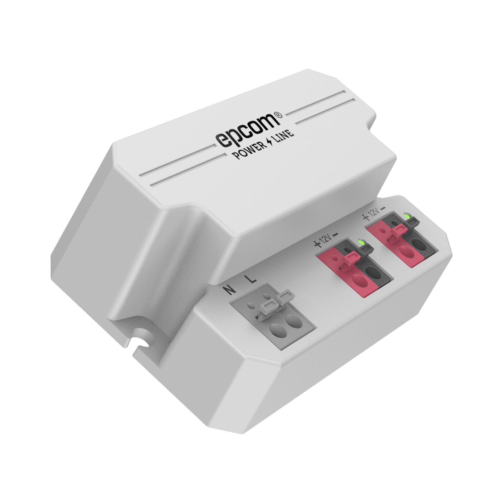 Fuente de alimentación / 12 Vcc / 2 Amperes / Terminales de entrada para Vca en 2 pines / 2 salidas para Vcc en 2 pines PL0012 - EPCOM POWERLINE
