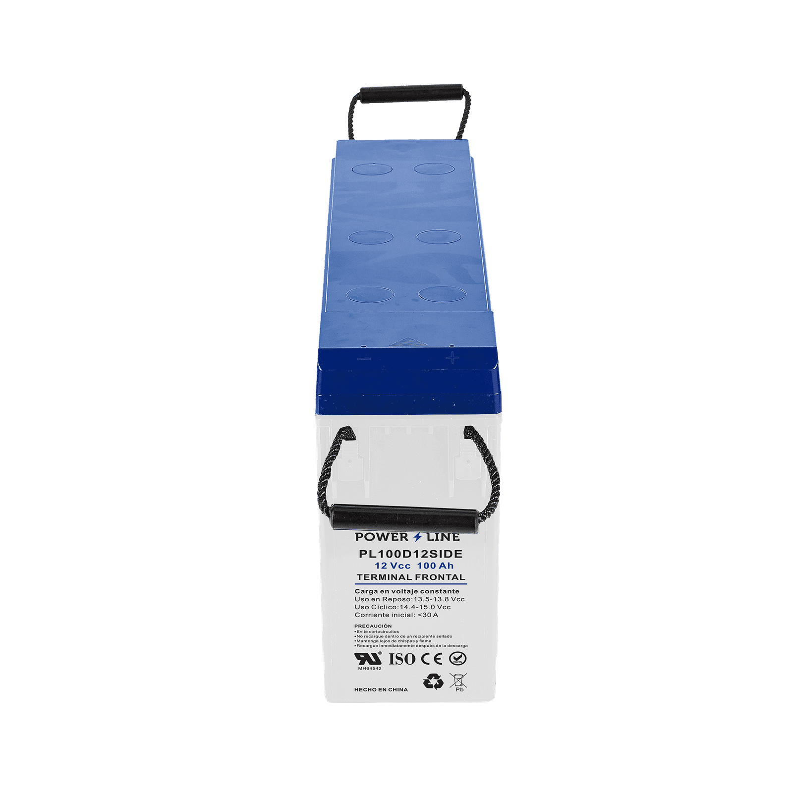 Batería Ciclo Profundo 12V, Terminales Laterales , 100 Ah / AGM-VRLA / Uso en Aplicación Fotovoltaica /Terminales Tipo Tornillo T4 PL100D12SIDE - EPCOM POWERLINE