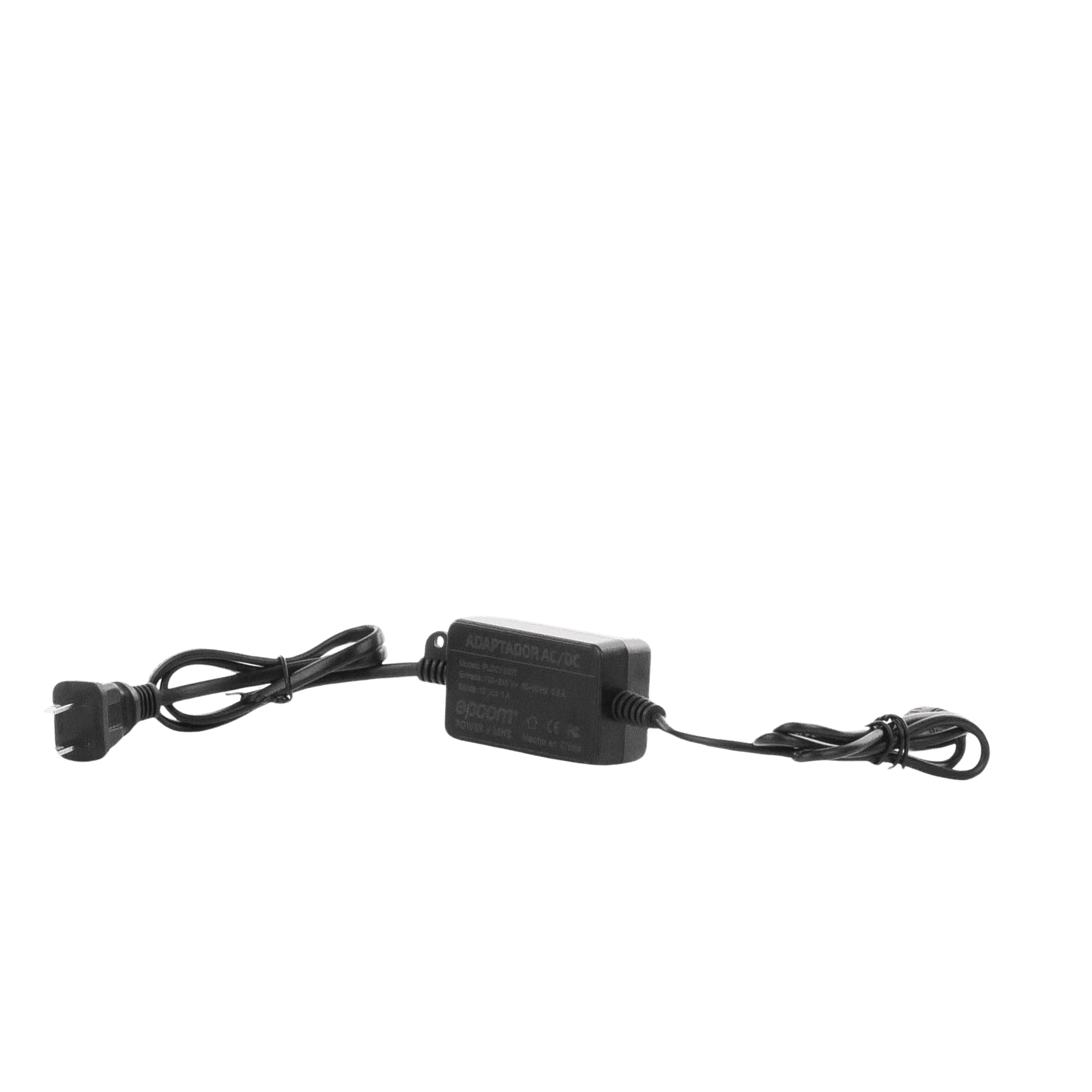 Adaptador de Pared de 12Vcc @ 1 A con cable y clavija Nema 1-15 / 0.5 metros a la toma de alimentación / 0.5 metros a la conexión del dispositivo PL-DC-1000T - EPCOM POWERLINE