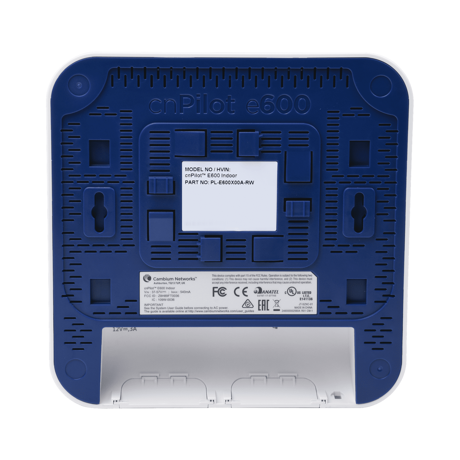 Access Point WiFi cnPilot e600 Indoor para alta cobertura y densidad de usuarios, Doble Banda, Wave 2, MU-MIMO 4X4, antena Beamforming Omnidireccional, hasta 512 clientes PL-E600X00A-RW - CAMBIUM NETWORKS