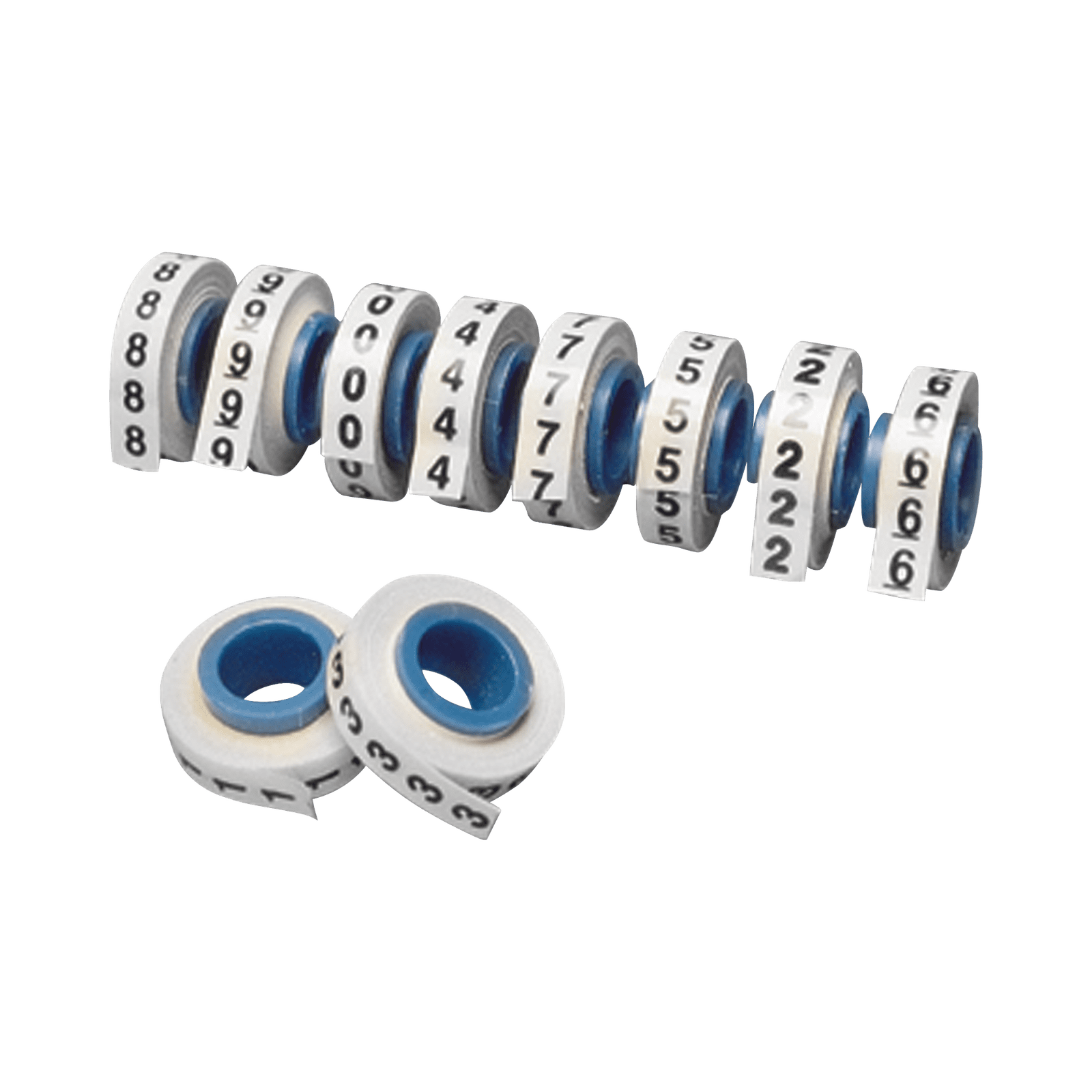 10 Rollos de Etiquetas Marcadoras, Pre-Impresos con los Números 0-9, de 2.4 metros, Color Blanco PMDR-0-9 - PANDUIT