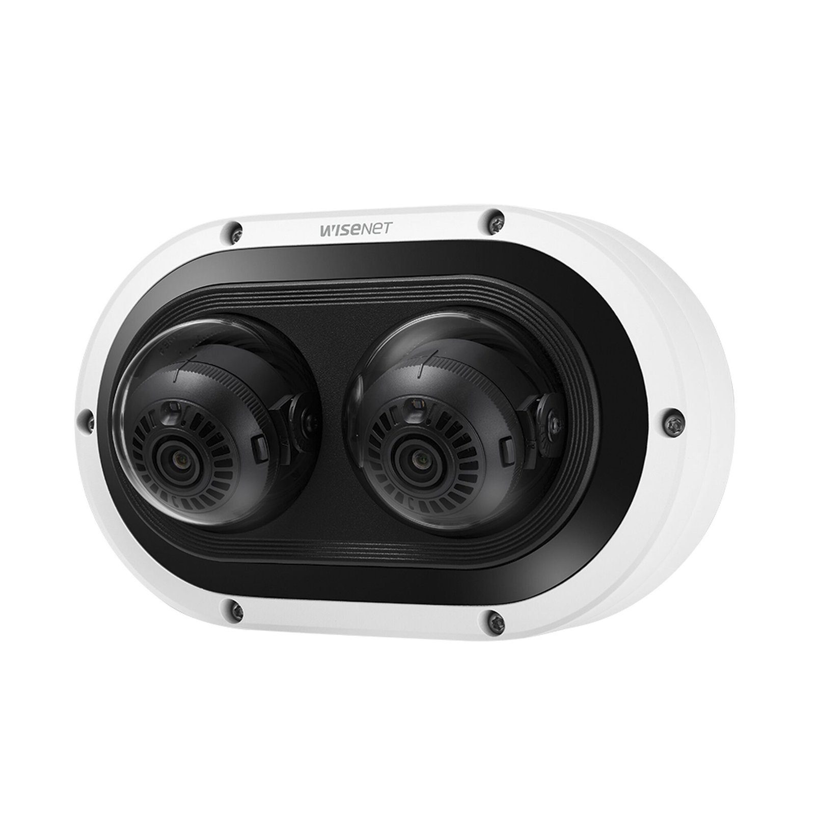Camara IP Multi-sensor Multi-direccional / 2 Canales de 6MP / H.265 + WiseStream II / WDR 120dB / Exterior IP67 / IK10 / NEMA4X PNM-12082RVD - Hanwha Techwin Wisenet