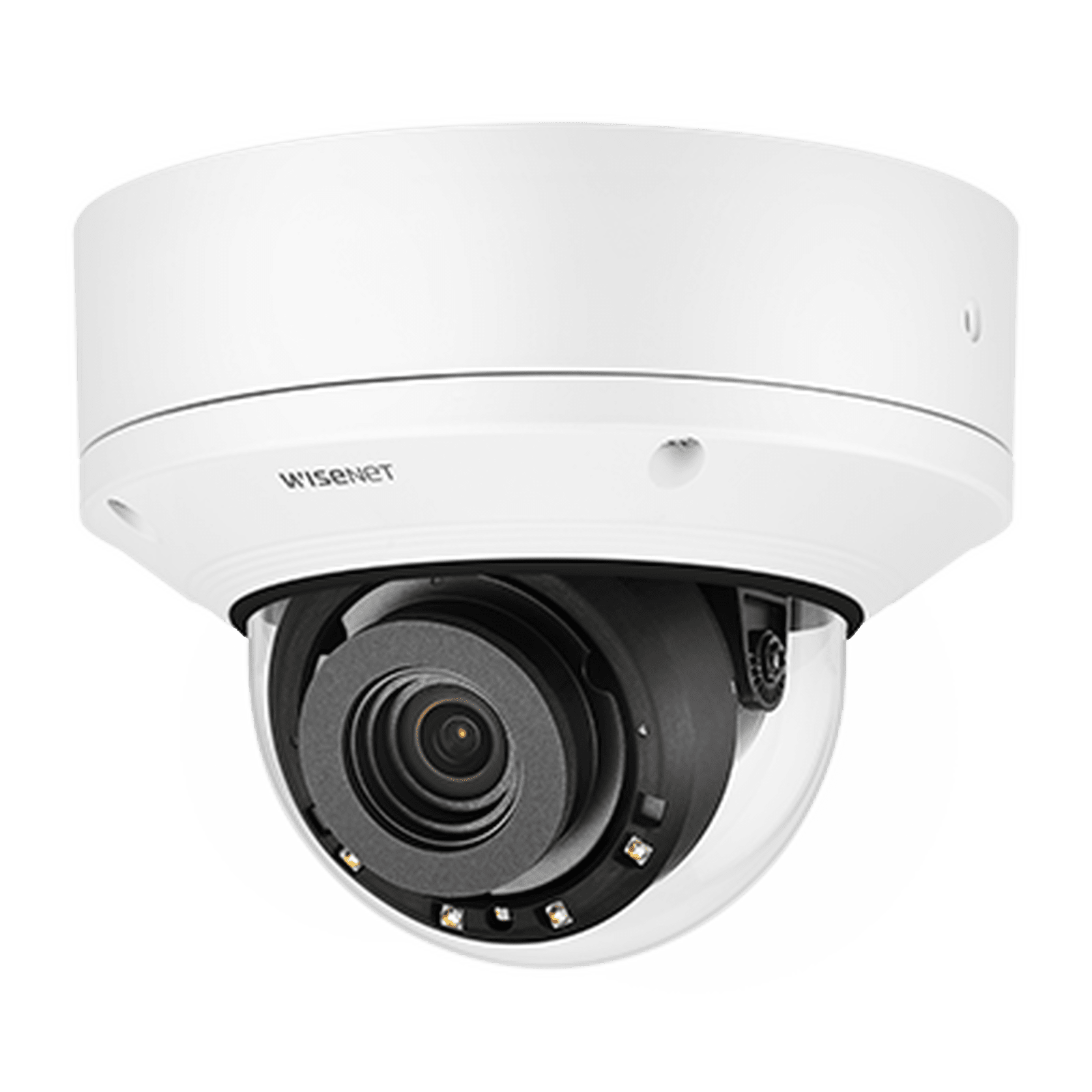 Cámara Domo 4K con IA, Antivandalica / Lente Motorizado de 4.5 a 10mm / P-Iris, WDR 120dB / Ranura SD / Protección IP52 e IK10 PNV-A9081R - Hanwha Techwin Wisenet