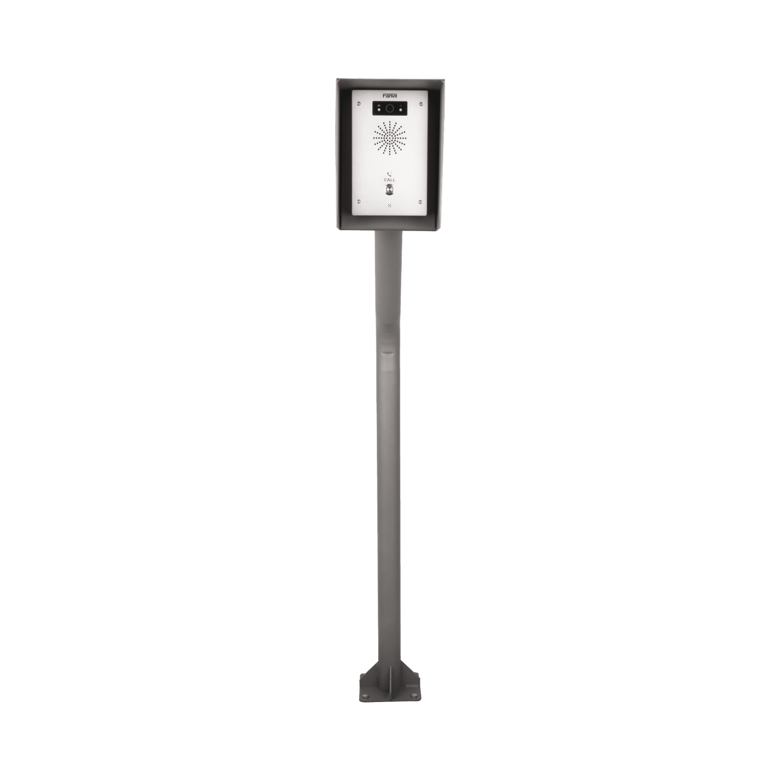 Poste y Cubierta industrial para montaje de Porteros IP Fanvil y Grandstream, altura de 1.2 metros, pintura electrostática color gris. POSTEINT-KIT - EPCOM INDUSTRIAL