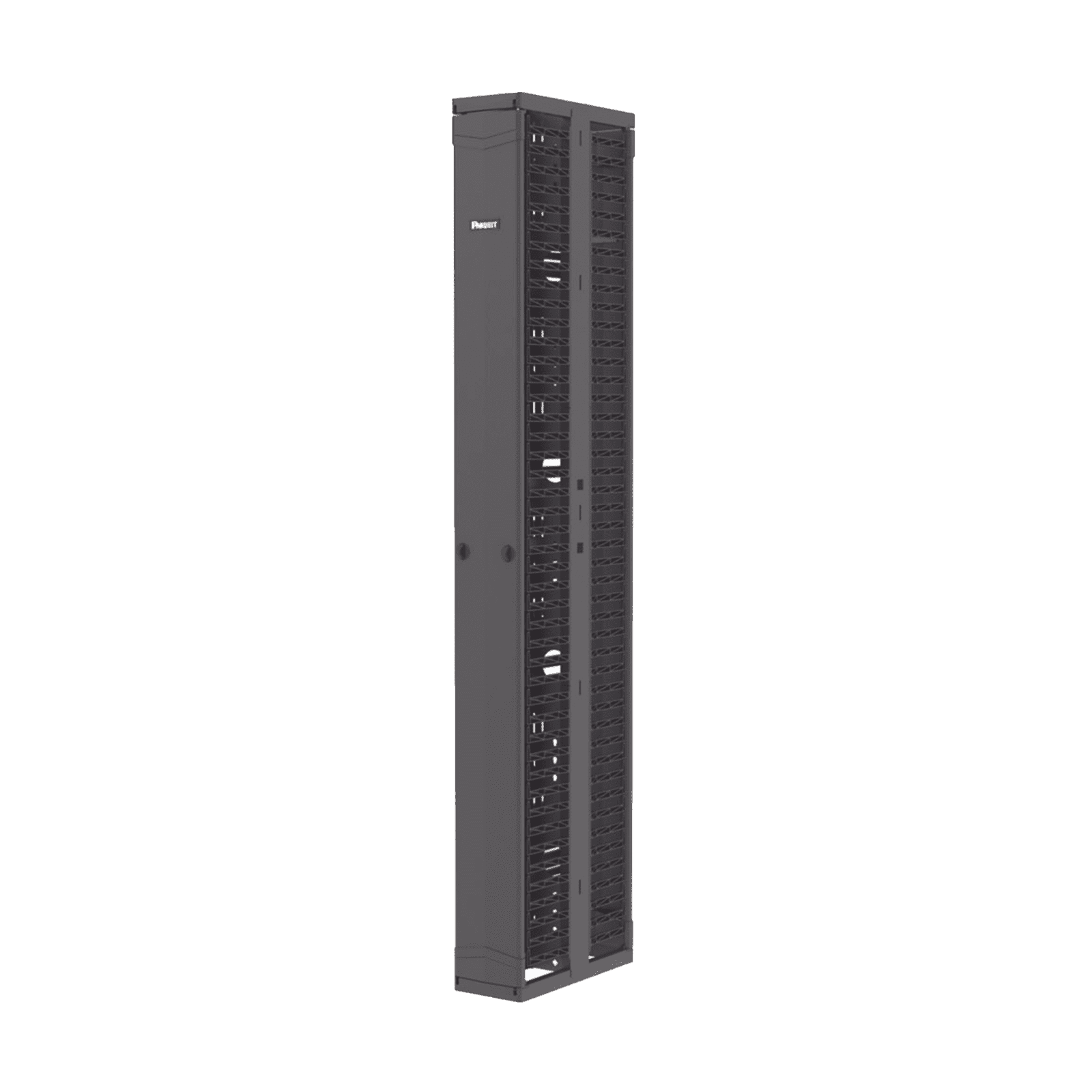 Organizador Vertical PatchRunner™, Doble (Frontal y Posterior), Para Rack Abierto de 45 Unidades, 8in de Ancho, Color Negro PR2VD08 - PANDUIT