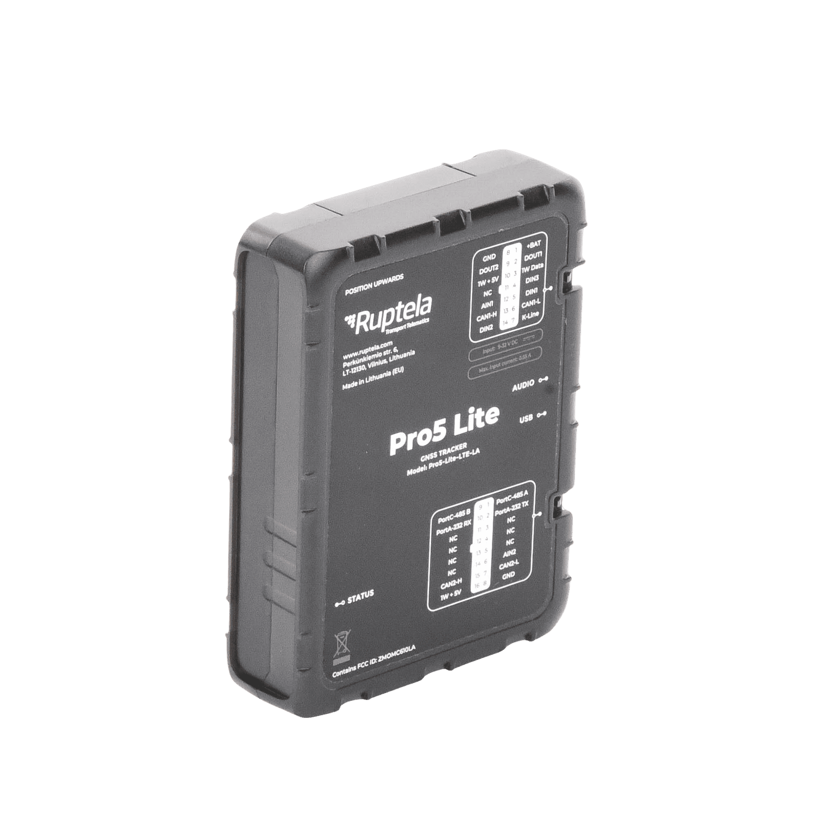 Tracker GPS Pro5 Lite / LTE CAT1 bis (4G), GSM (2G) / Lectura de Datos CAN / Monitoreo de Audio, Temperatura y Combustible / Pequeño con Nano SIM / Conectividad BLE / Protección Avanzada PRO5LITE - RUPTELA