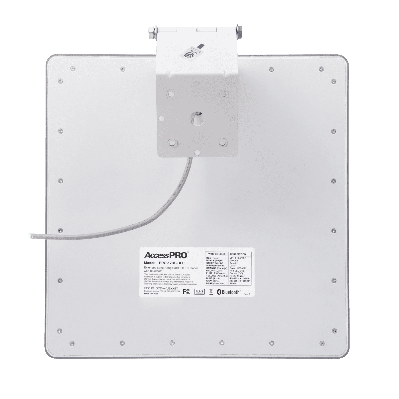 (Nueva Generación) Lector RFID UHF + BLUETOOTH / LARGO ALCANCE 6 METROS / CLIMAS EXTREMOS / Programación desde Android/iOS / Wiegand PRO6RFBLU - AccessPRO