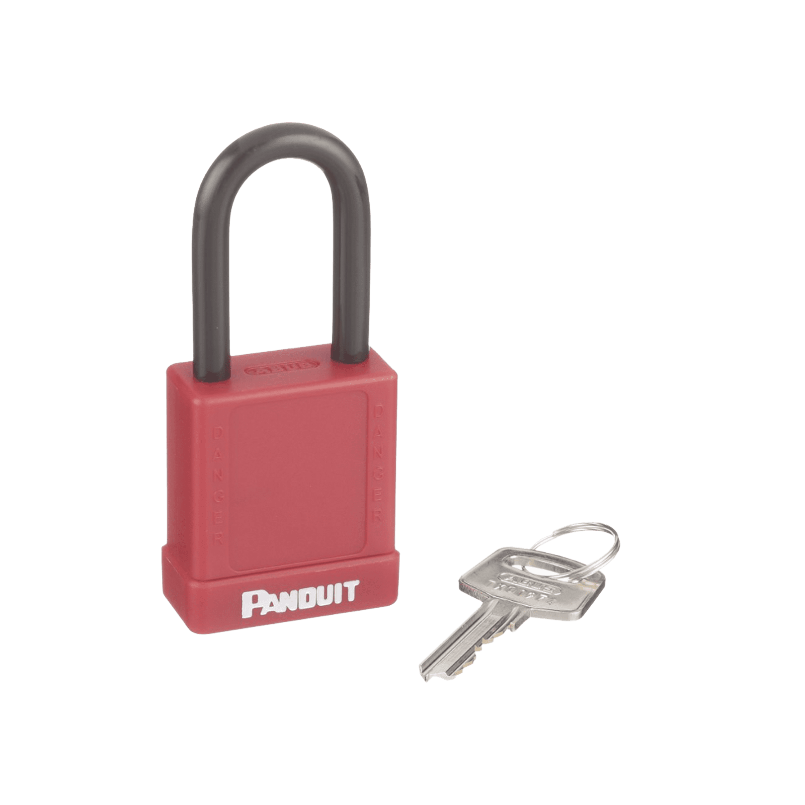 Candado de Bloqueo LOTO de Seguridad Dieléctrico, Con Llave Única, Diámetro de 6.5 mm, Color Rojo PSL-8 - PANDUIT