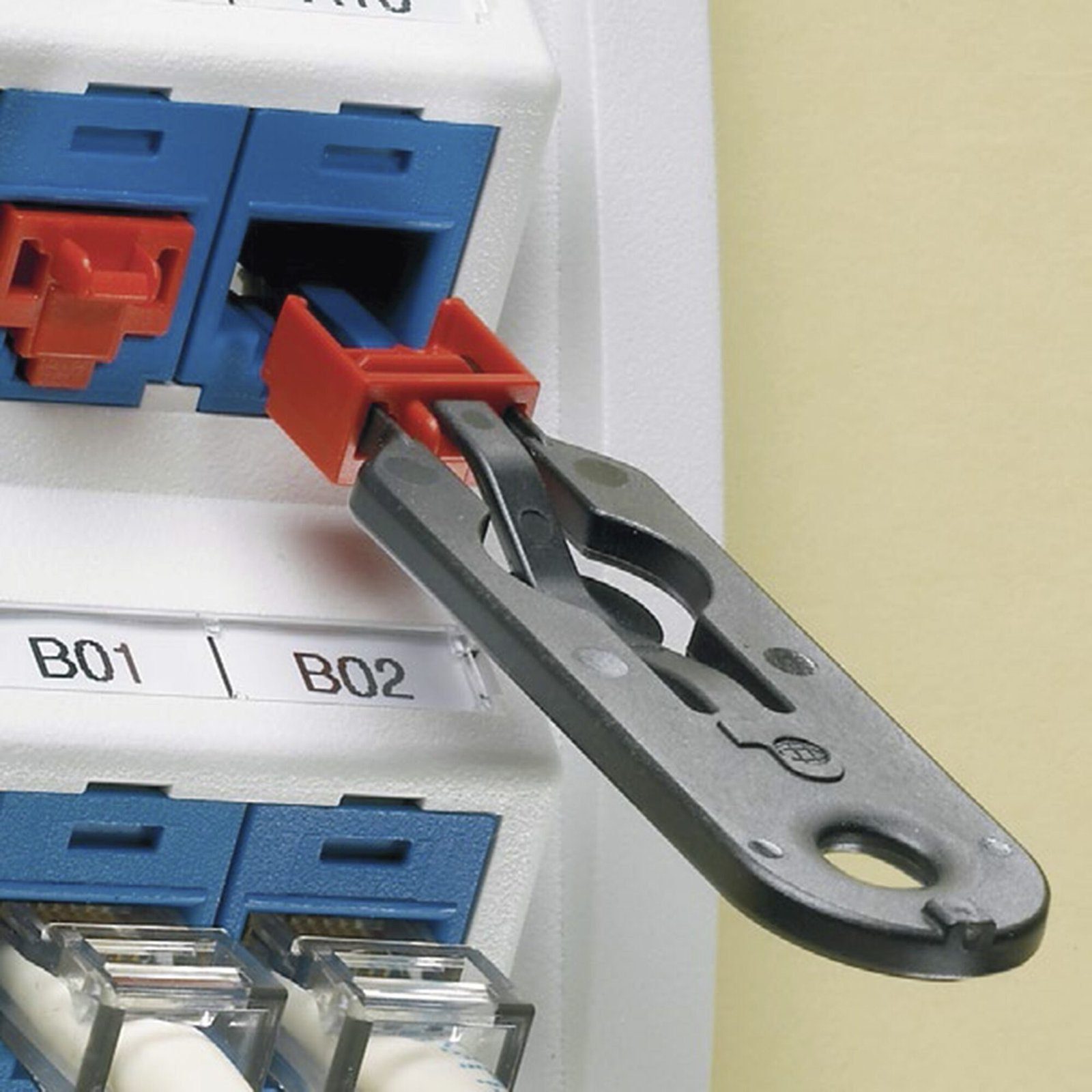 Kit de 10 Dispositivos para Bloquear Puertos Jack RJ45, Color Negro, Incluye Llave de Extracción PSL-DCJB-BL - PANDUIT