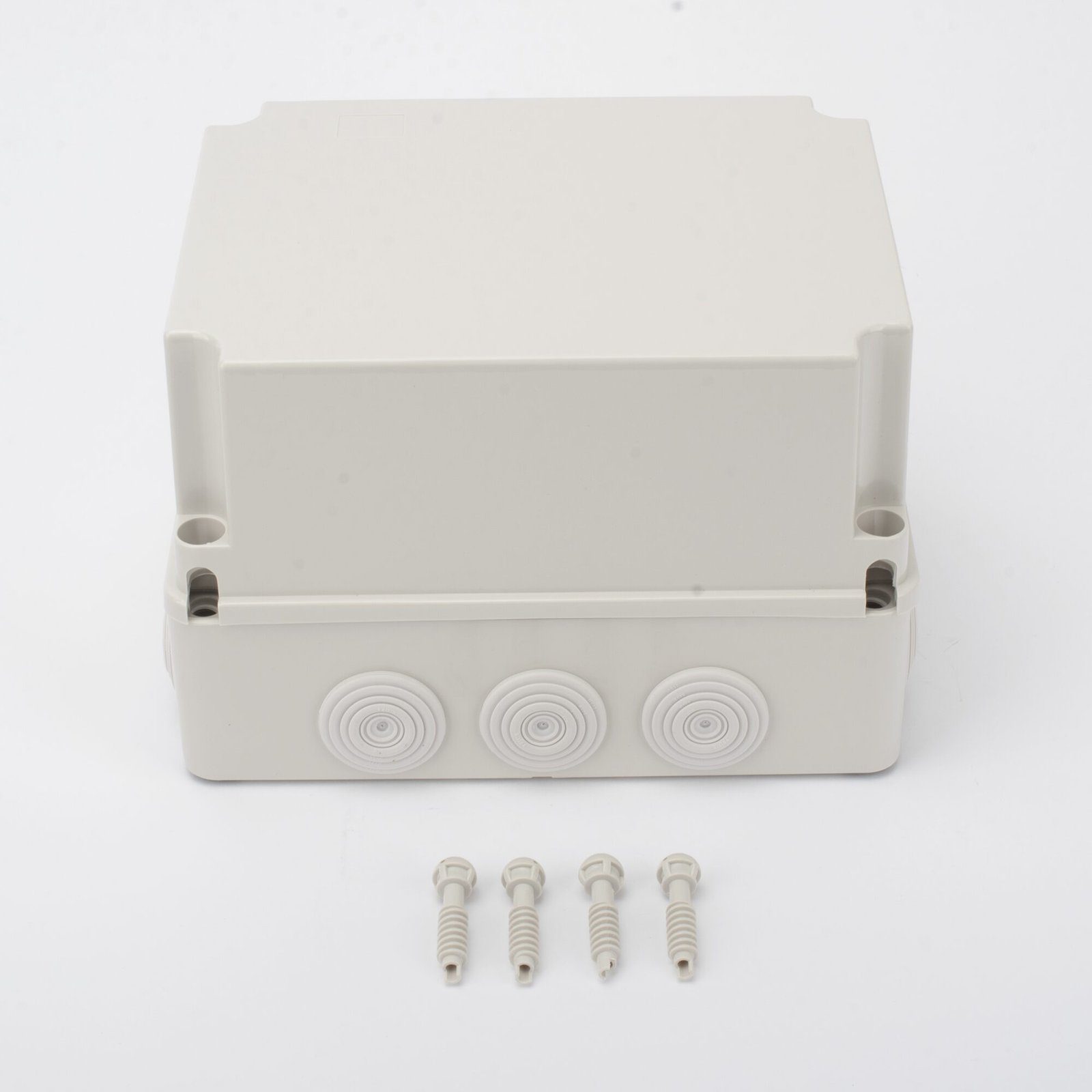 Caja Derivación-Conexión de Plástico (190 X 240 X 165 mm) con 12 Glándulas de Goma. Para Instalaciones Comerciales, Residenciales e Industriales. Incluye Tornillería para su Tapa. Funciona También como Registro. PST-1924-1ER - PRECISION