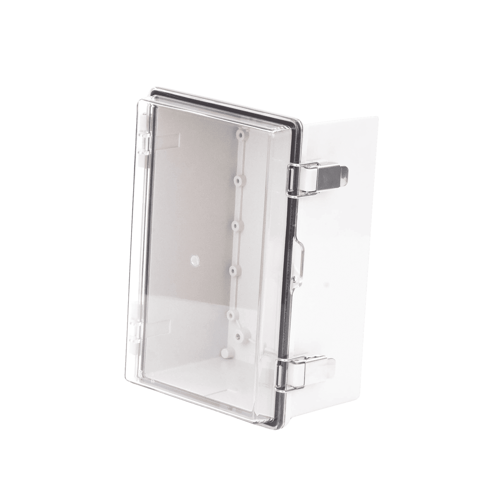 Gabinete Plástico ABS, Puerta Transparente, Uso en Intemperie IP66 (190 x 290 x 140 mm) cierre por Broche Inoxidable y Permite Cerrado con Candado y Llave (Perno 5mm) No Incluido PST-1929-14ET - PRECISION