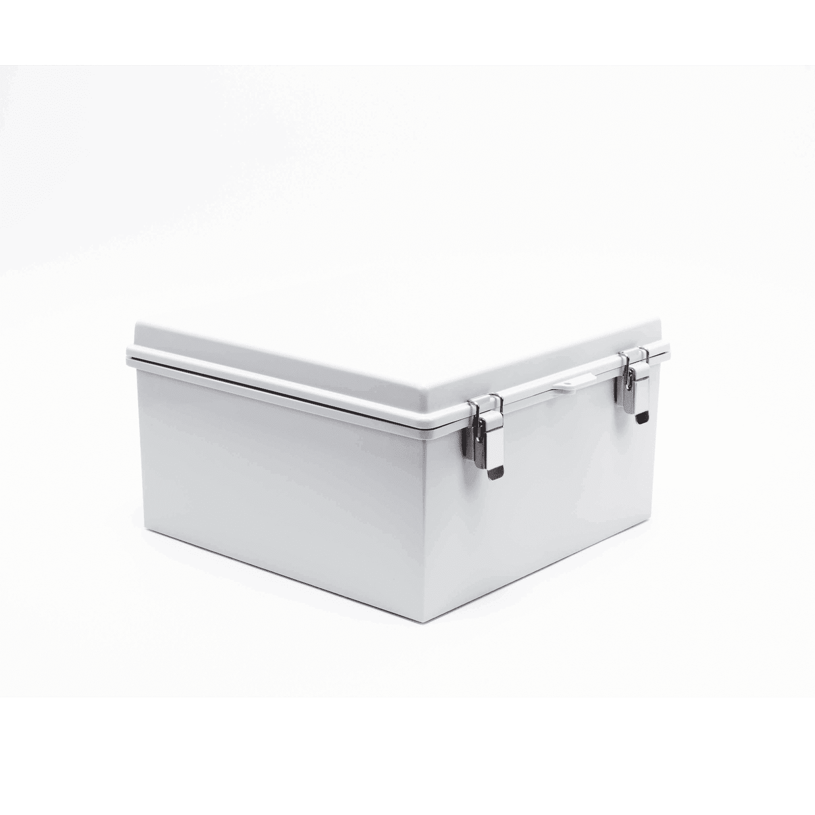 Gabinete de Plástico ABS, Uso en Intemperie ip66 (300 x 300 x 180 mm) Cierre por Broche Inoxidable y Permite Cerrado con Candado y Llave (Perno 5mm) No Incluido PST-3030-18E - PRECISION