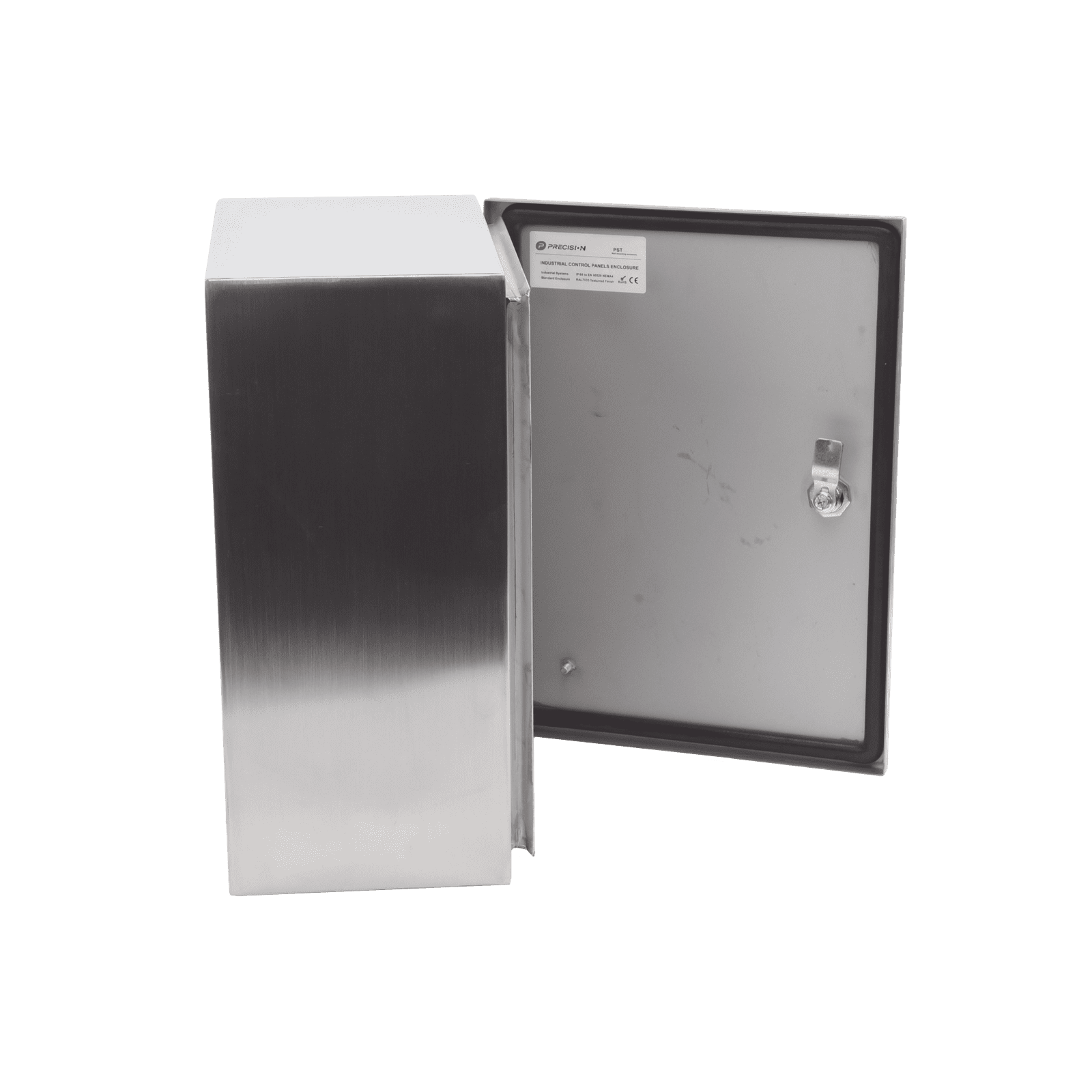 Gabinete de Acero Inoxidable IP66 Uso en Intemperie (300 x 400 x 200 mm) con Placa Interna Galvanizada. PST-304020-INOX-B - PRECISION