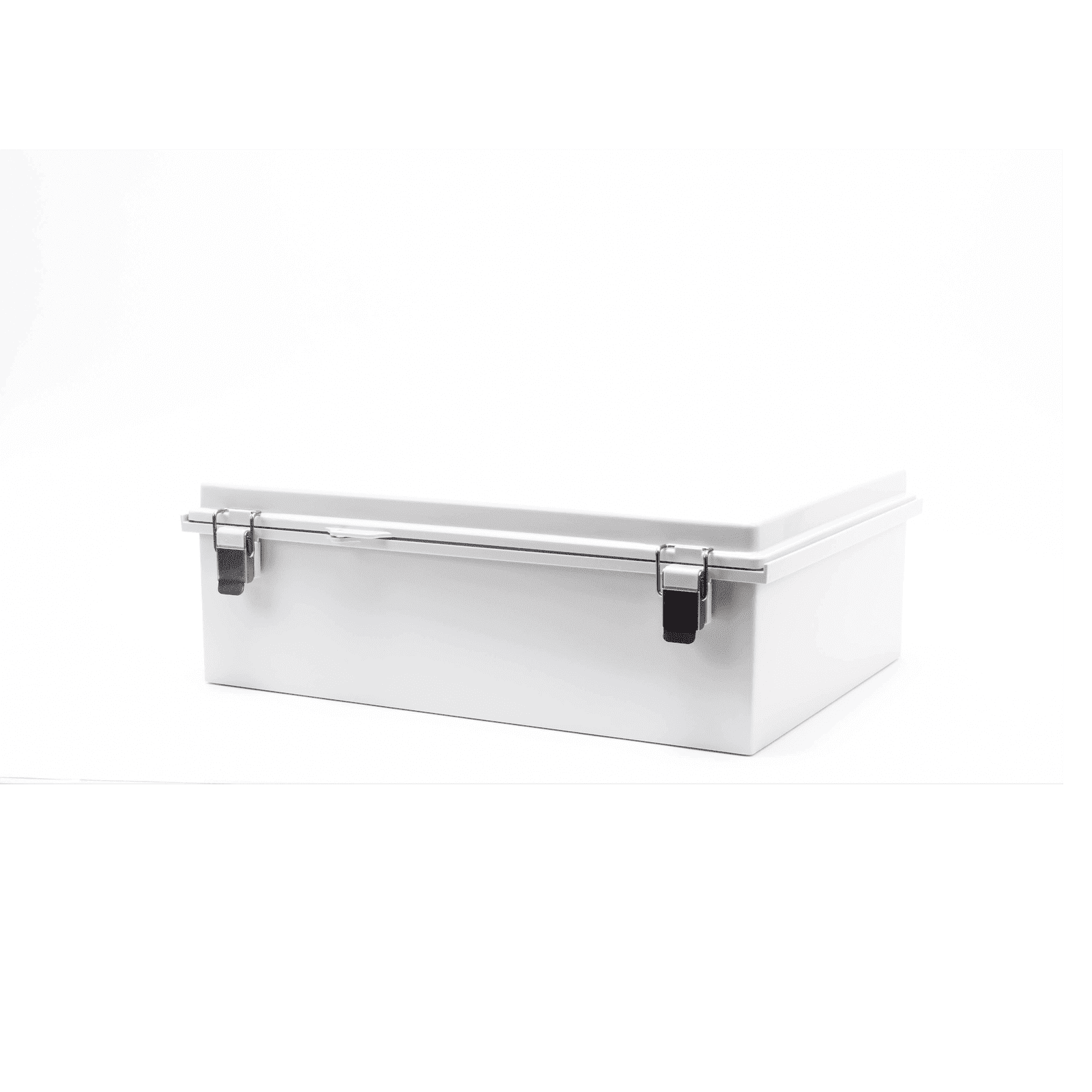 Gabinete de Plástico ABS, Uso en Intemperie IP66 (350 x 460 x 160 mm) Cierre por Broche Inoxidable y Permite Cerrado con Candado y Llave (Perno 5mm) No Incluido PST-3546-16E - PRECISION