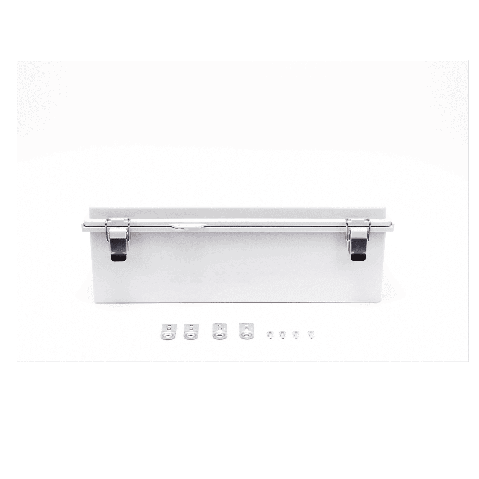 Gabinete de Plástico ABS, Uso en Intemperie IP66 (350 x 460 x 160 mm) Cierre por Broche Inoxidable y Permite Cerrado con Candado y Llave (Perno 5mm) No Incluido PST-3546-16E - PRECISION