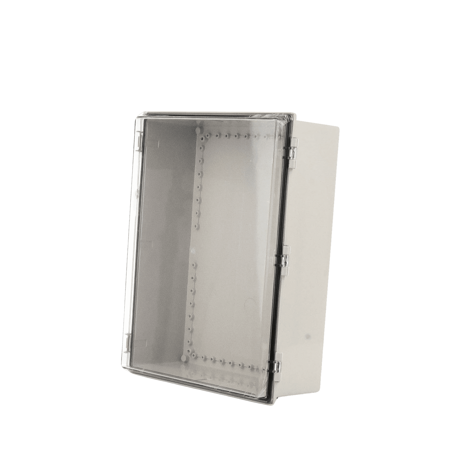Gabinete Plástico ABS, Puerta Transparente, Uso en Intemperie (350 x 460 x 160 mm) Cierre por Broches Inoxidables y Permite Cerrado con Candado y Llave (Perno 5mm) No Incluido PST-3546-16ET - PRECISION
