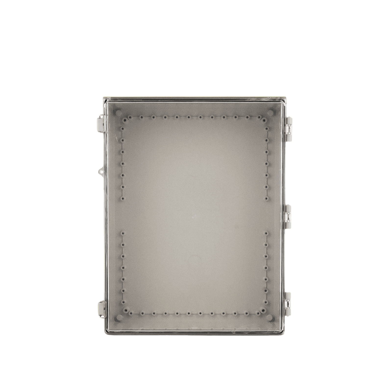 Gabinete Plástico ABS, Puerta Transparente, Uso en Intemperie (350 x 460 x 160 mm) Cierre por Broches Inoxidables y Permite Cerrado con Candado y Llave (Perno 5mm) No Incluido PST-3546-16ET - PRECISION
