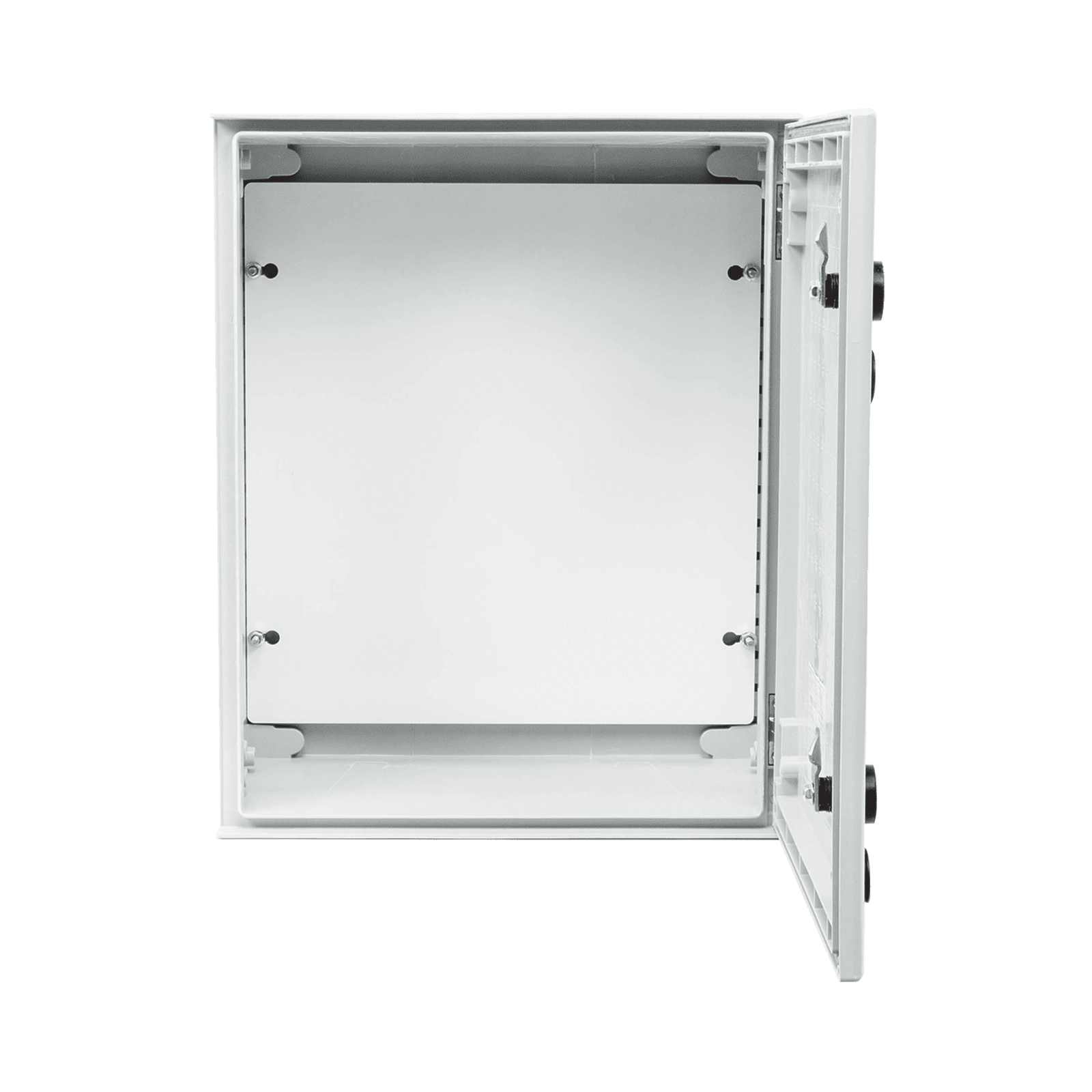 Gabinete de Poliéster IP65 Uso en Intemperie (400 x 500 x 200 mm) con Placa Trasera Interior de Plástico (Incluye Chapa y Llave). PST-4050-20P - PRECISION