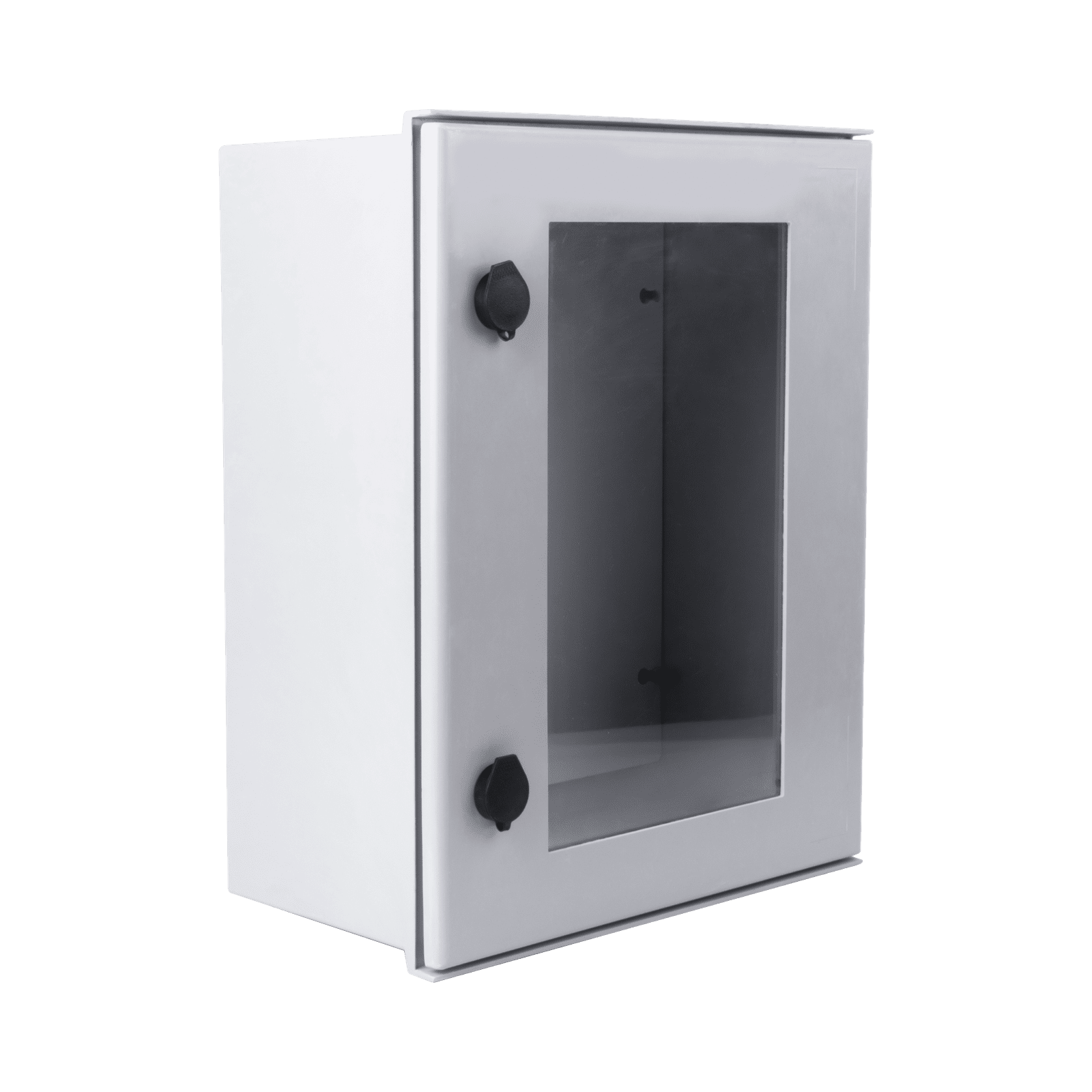 Gabinete de Poliéster IP65 Puerta Transparente, Uso en Intemperie (400 x 500 x 200 mm) con Placa Trasera Interior de Plástico (Incluye Chapa y Llave). PST-4050-20PT - PRECISION