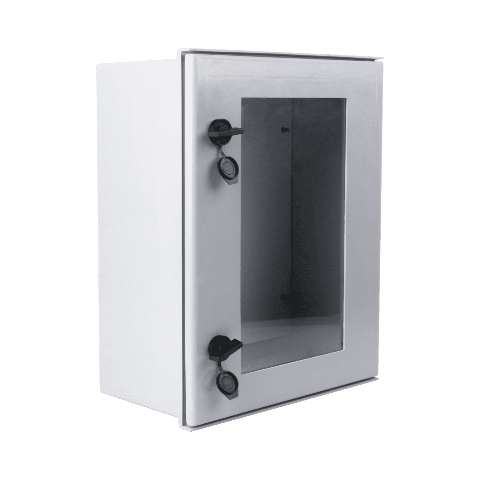 Gabinete de Poliéster IP65 Puerta Transparente, Uso en Intemperie (400 x 500 x 200 mm) con Placa Trasera Interior de Plástico (Incluye Chapa y Llave). PST-4050-20PT - PRECISION