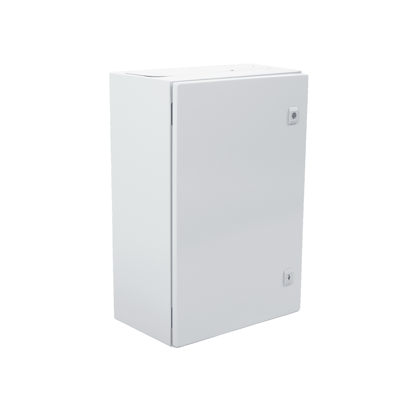 Gabinete de Acero IP66 Uso en Intemperie (400 x 600 x 250 mm) con Placa Trasera Interior Metálica y Compuerta Inferior Atornillable (Incluye Chapa y Llave T). PST-4060-25A - PRECISION