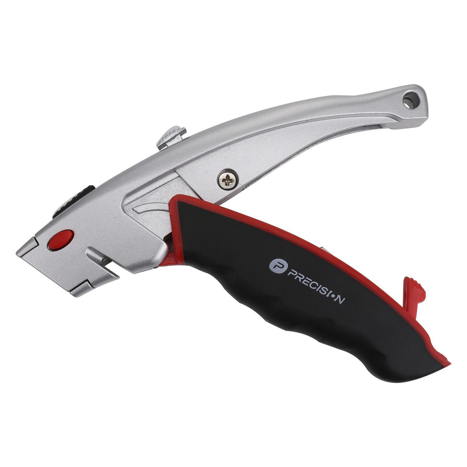 Navaja Uso Rudo con Cortador de Cable, Cuerpo Metálico, Mango Ergonómico (Con 5 Hojas de Repuesto). PST-H050-01 - PRECISION