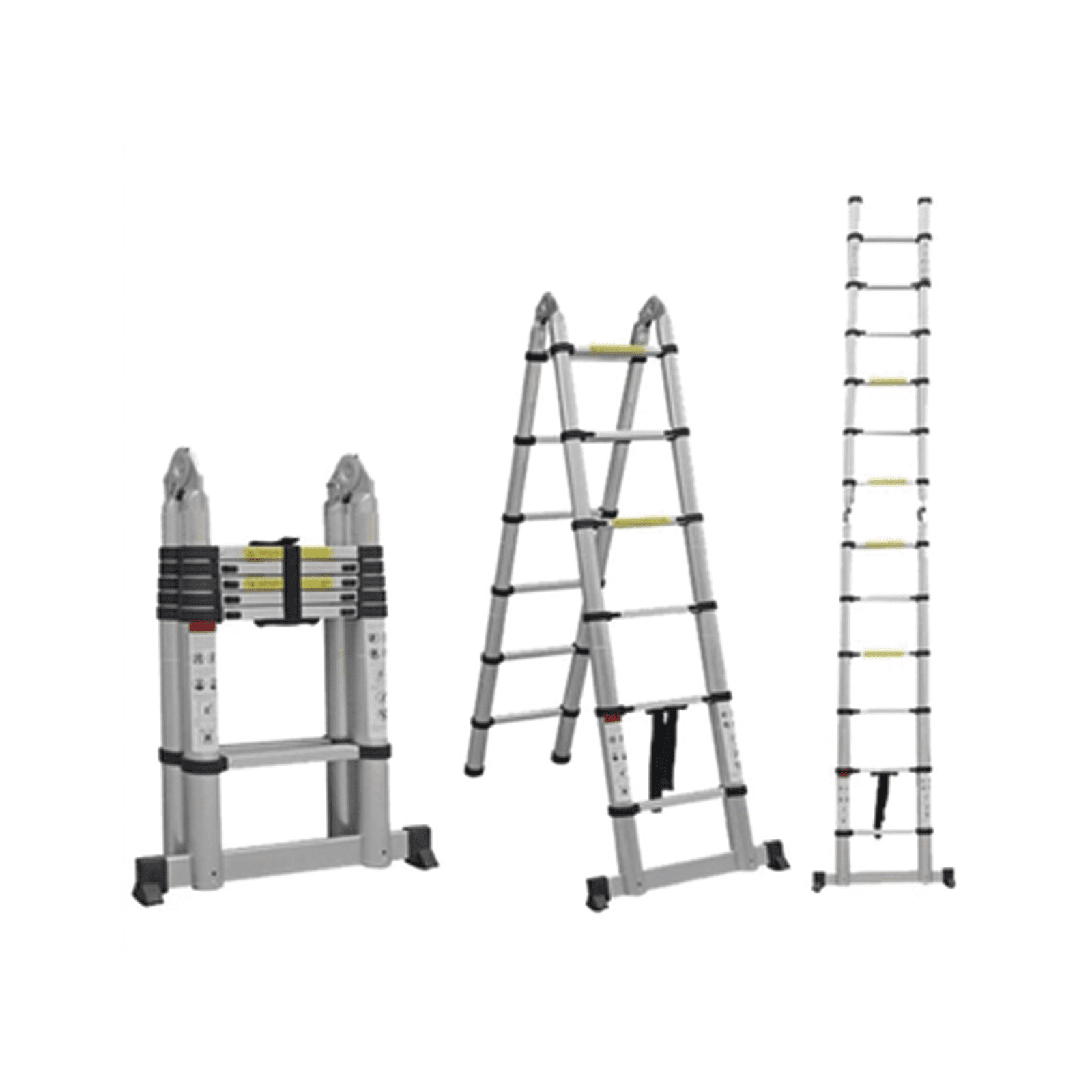 Escalera Telescópica de Aluminio Tipo Tijera de 1.9 + 1.9 Metros de Altura PST-H10-002 - PRECISION