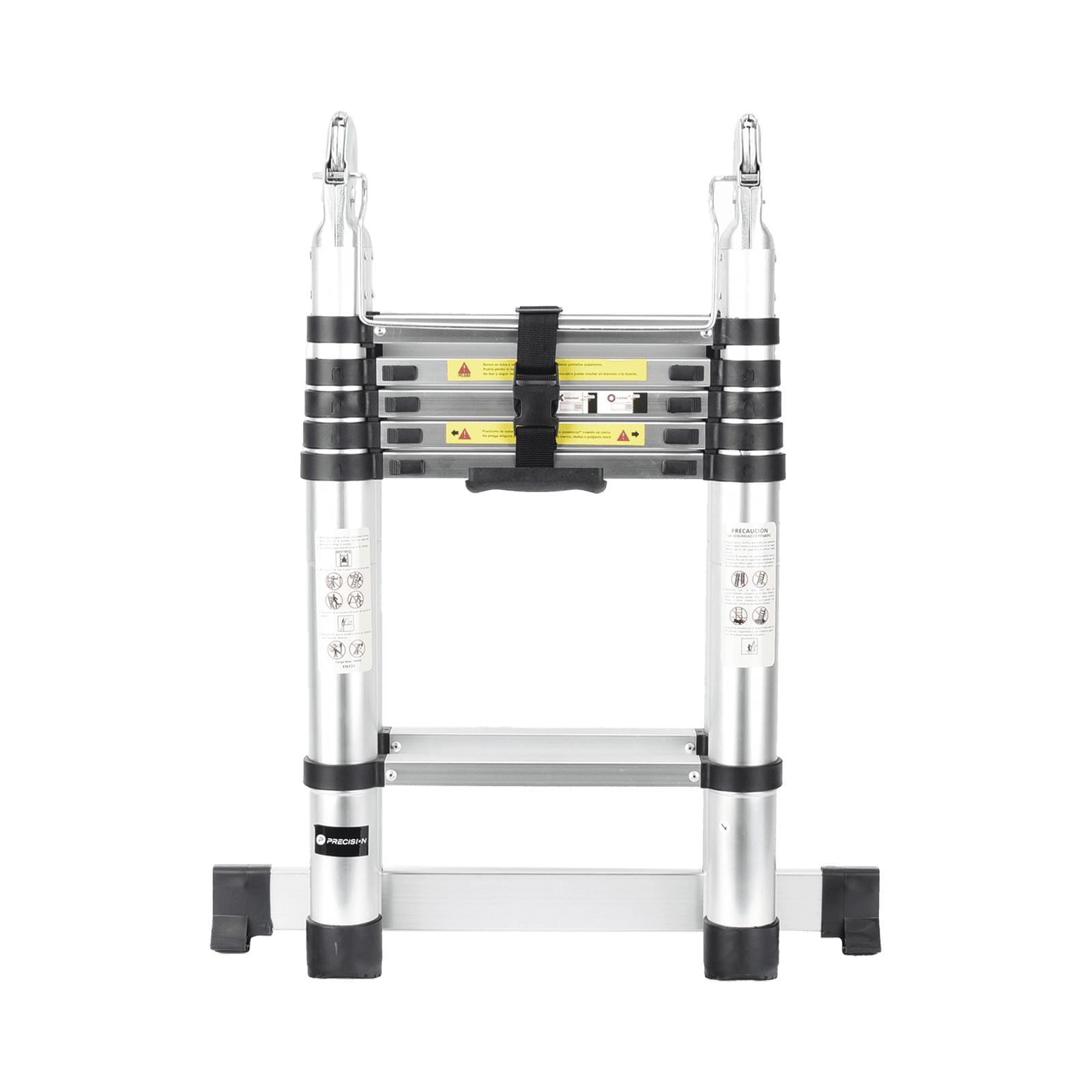 Escalera Telescópica de Aluminio Tipo Tijera de 1.9 + 1.9 Metros de Altura PST-H10-002 - PRECISION