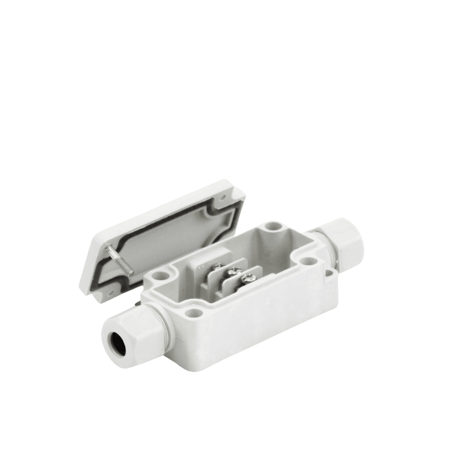 Caja de Conexión Exterior con Terminales Intermedias para 3 Líneas (Tornillo simple). Incluye Glándulas. PST-PBT-3P - PRECISION