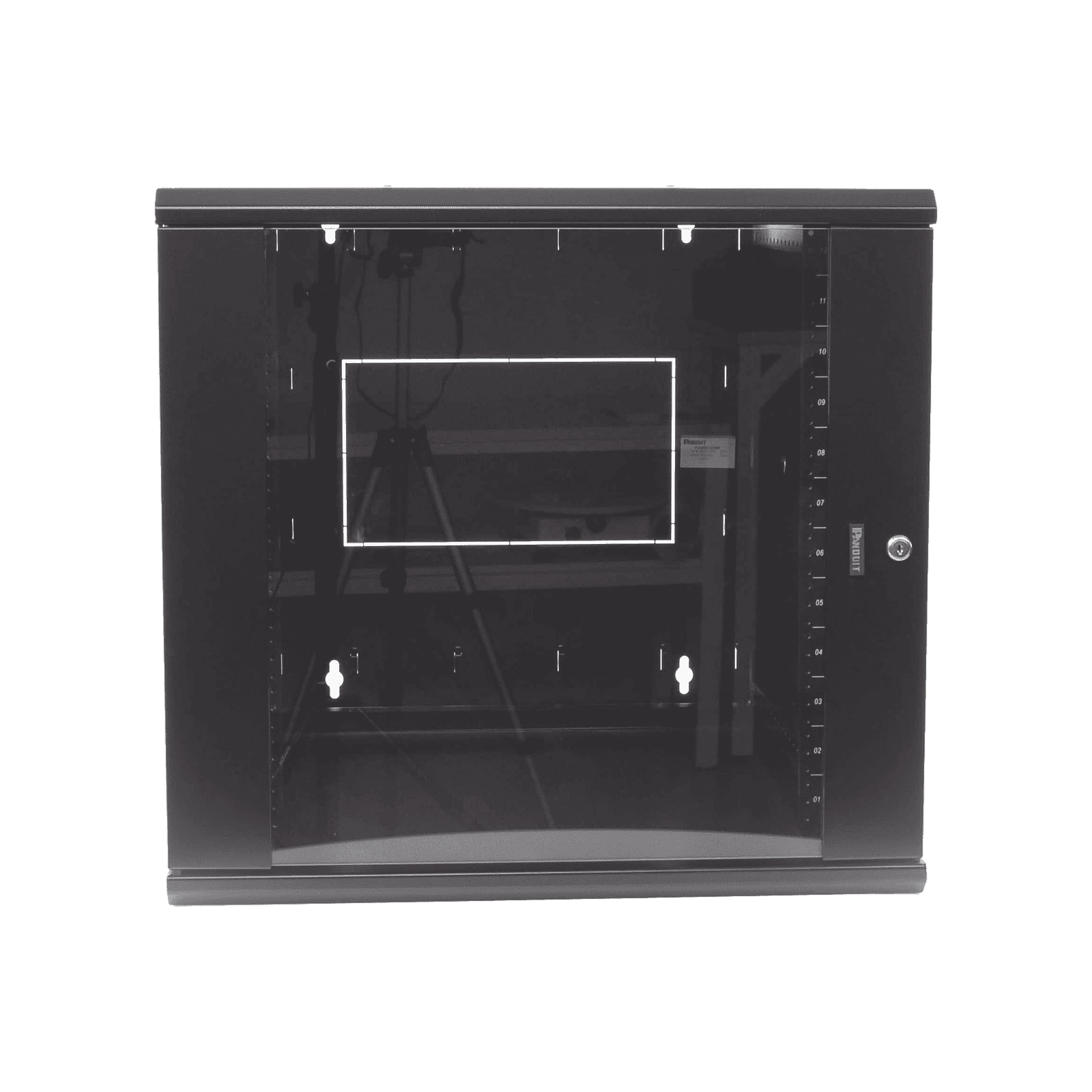 Gabinete PanZone de Montaje en Pared, de 19in, Puerta con Ventana de Seguridad, 12 UR, 762mm de Profundidad, Color Negro PZWMC1230W - PANDUIT