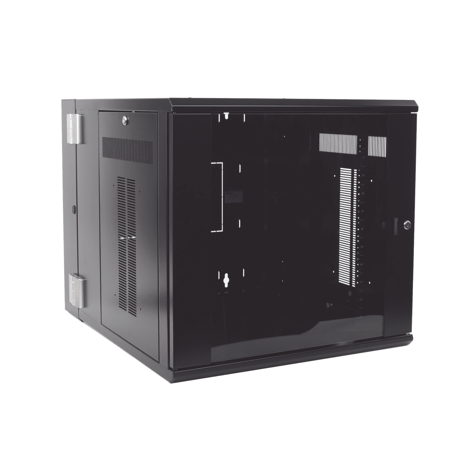 Gabinete PanZone de Montaje en Pared, de 19in, Puerta con Ventana de Seguridad, 12 UR, 762mm de Profundidad, Color Negro PZWMC1230W - PANDUIT