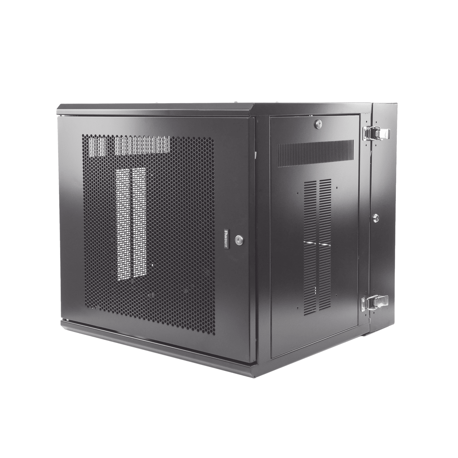 Gabinete PanZone de Montaje en Pared, de 19in, Puerta Ventilada, 12 UR, 635mm de Profundidad, Color Negro PZWMC12P - PANDUIT