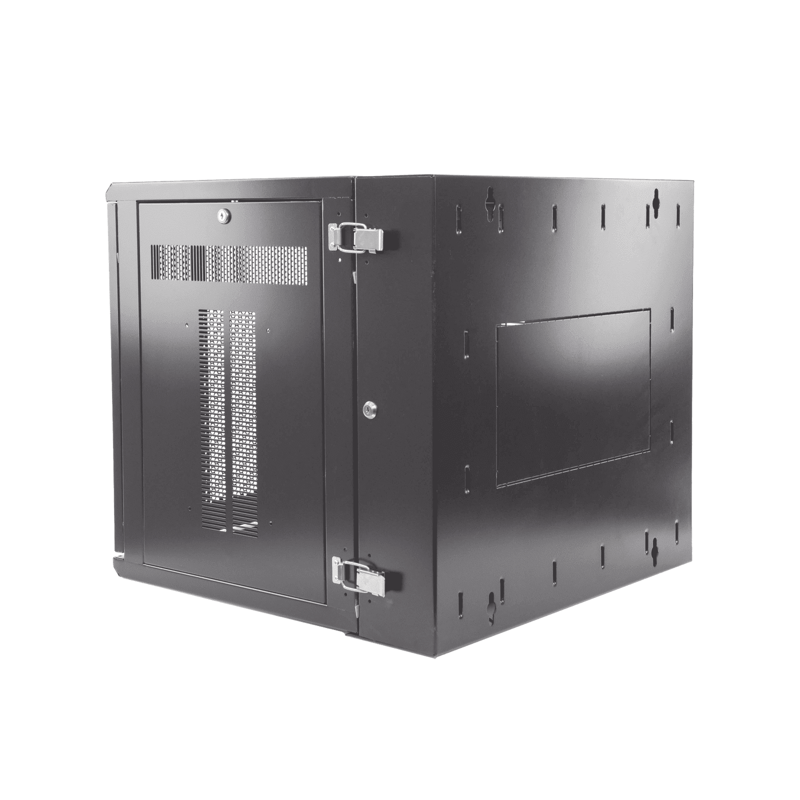 Gabinete PanZone de Montaje en Pared, de 19in, Puerta Ventilada, 12 UR, 635mm de Profundidad, Color Negro PZWMC12P - PANDUIT
