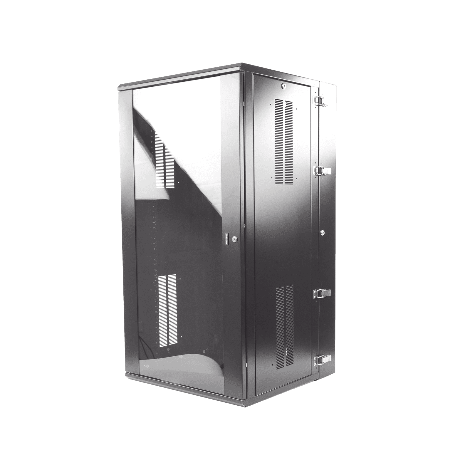 Gabinete PanZone de Montaje en Pared, de 19in, Puerta con Ventana de Seguridad, 26 UR, 635mm de Profundidad, Color Negro PZWMC26W - PANDUIT