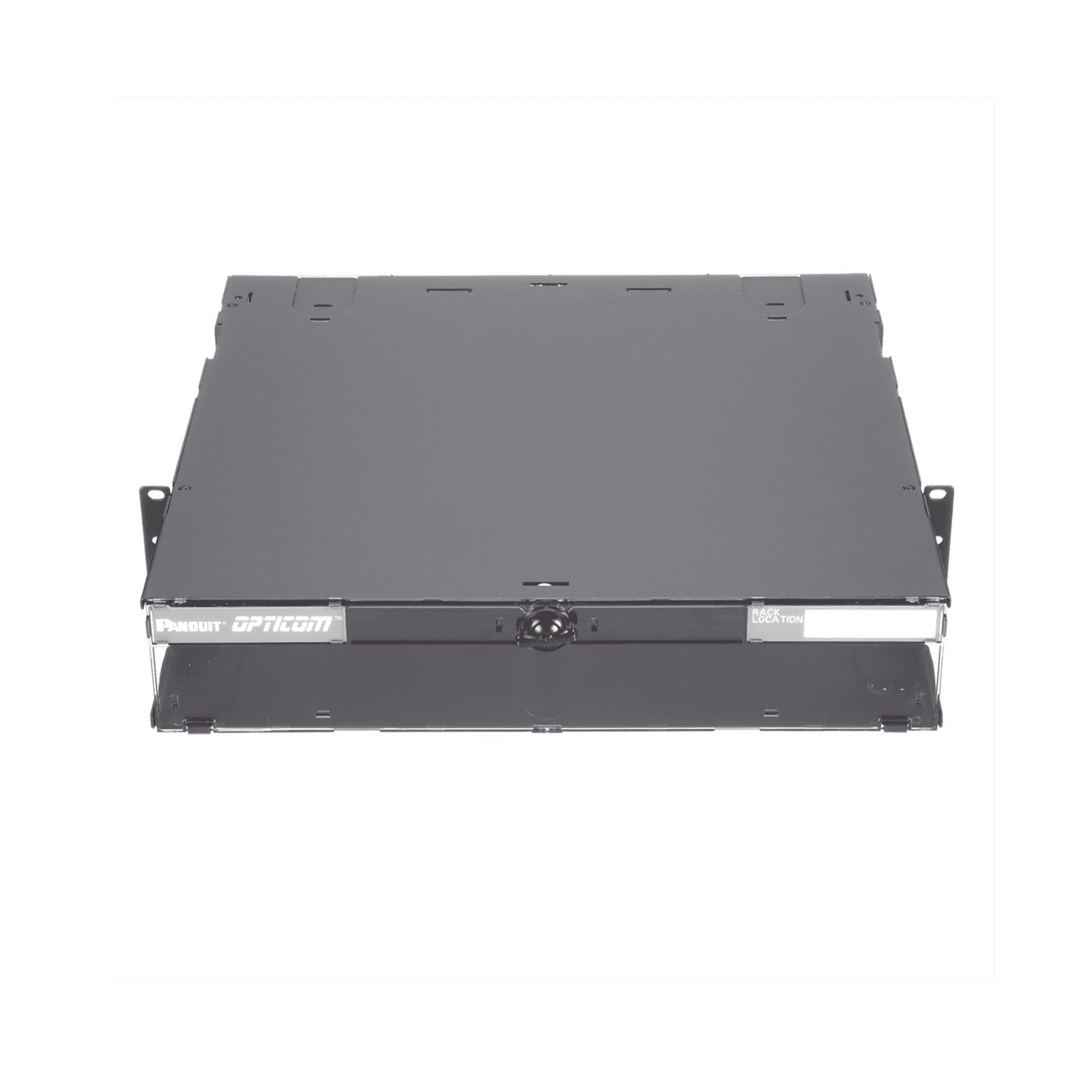 Panel de Distribución de Fibra Óptica, Acepta 8 Placas FAP o FMP, Bandeja Deslizable e Inclinable Hacia Abajo, Hasta 192 Fibras, Color Negro, 2UR FCE2U - PANDUIT