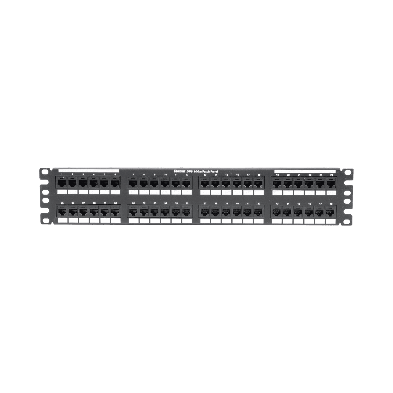 Panel de Parcheo de Impacto (110), Plano, Categoría 6A, de 48 Puertos, 2UR DP486X88TGY - PANDUIT