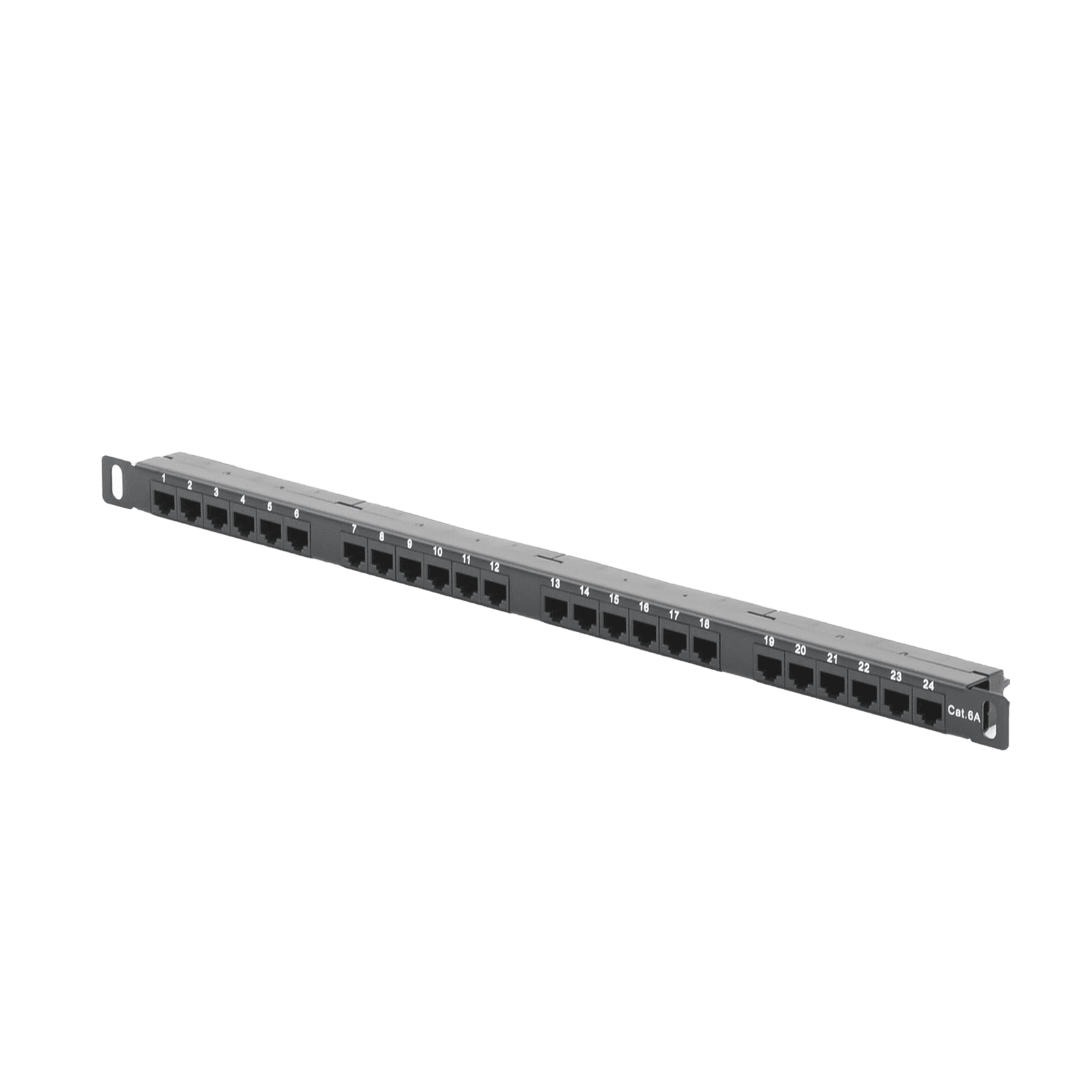 Panel de parcheo de impacto (110) sin blindaje de 24 puertos Cat6A con barra para organizar cable LP-PP-CU-6A-24P - LINKEDPRO BY EPCOM