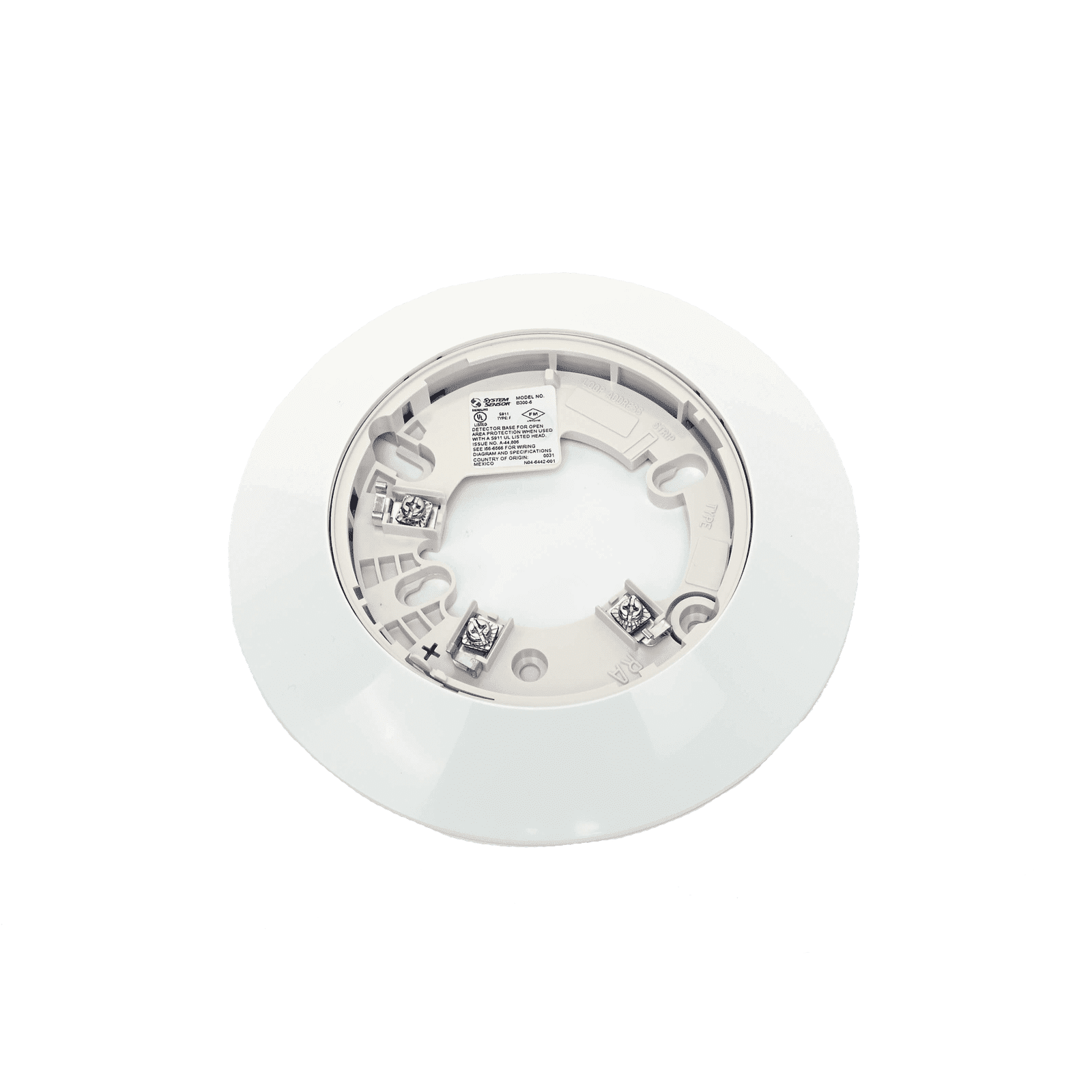 Paquete con 10 Piezas / Base de 6 Pulgadas B300-6 / Para detectores Notifier, Farenhyt, Silent Knight y Fire-Lite / Color Blanco B300-6-BP - SYSTEM SENSOR