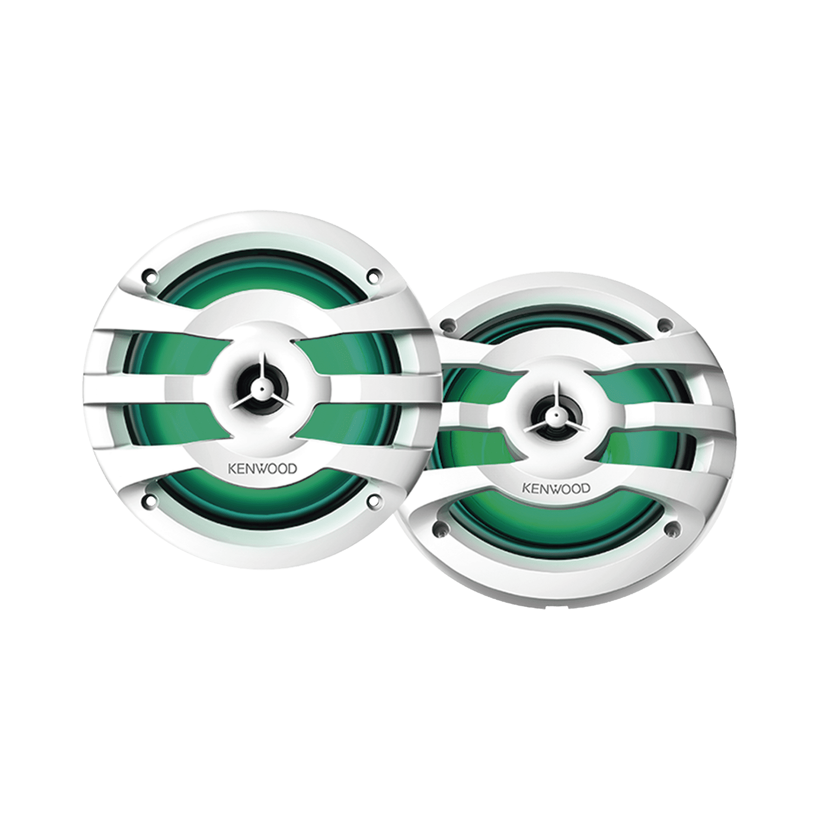 Par de altavoces fabricados en grado marinos en rejilla color blanco de 6.5″ con iluminación led,  potencia máxima de 260 W KFC-1673MRWL - JVC KENWOOD