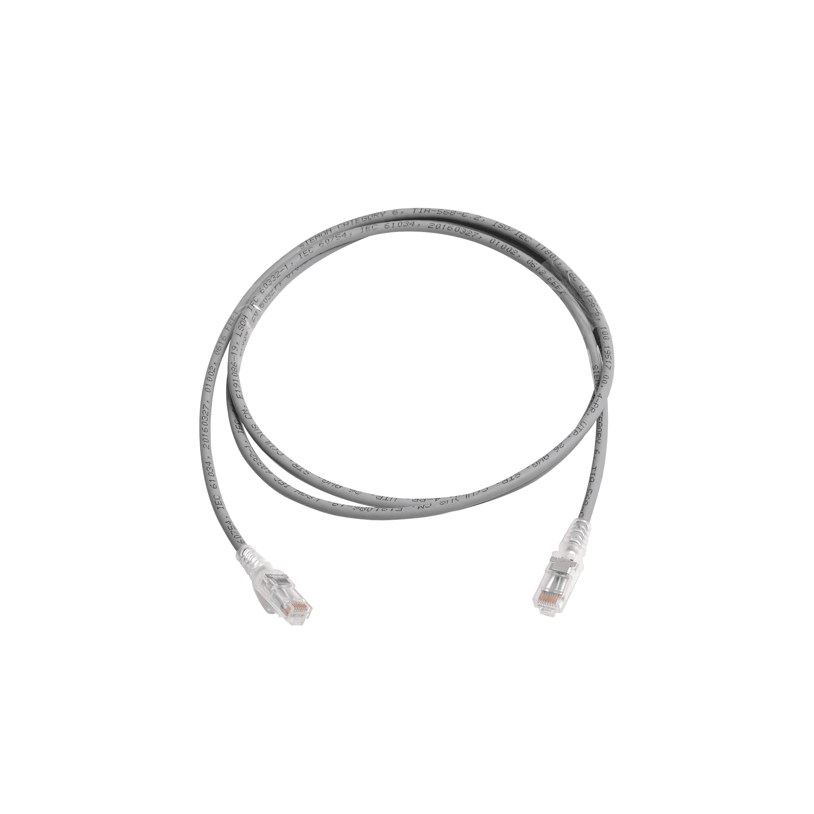 Patch Cord MC6 Modular Cat6 UTP, CM/LS0H, 5ft, Color Gris MC6-05-04 - SIEMON
