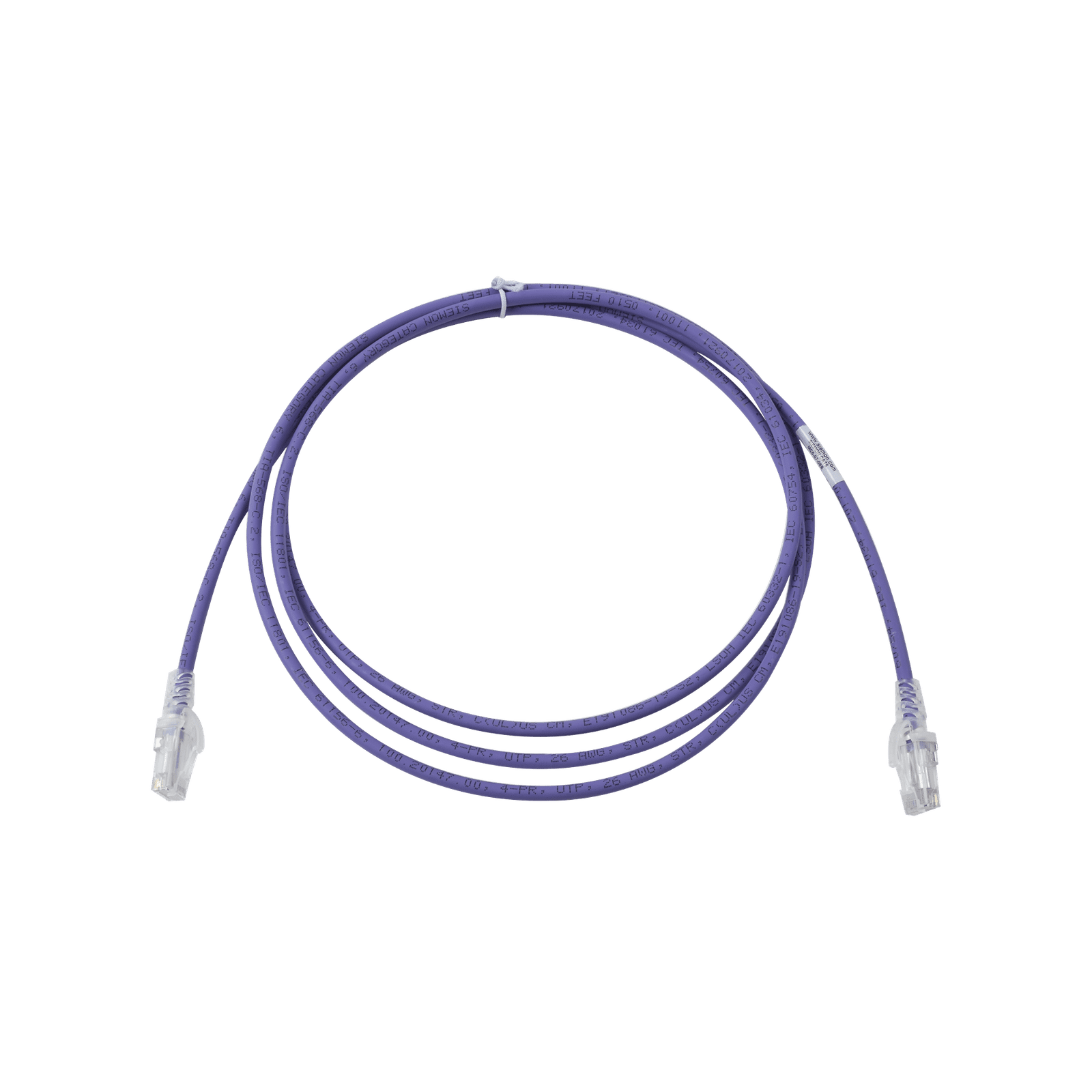 Patch Cord MC6 Modular Cat6 UTP, CM/LS0H, 7ft, Color Violeta, Versión Bulk (Sin Empaque Individual) MC6-07-08B - SIEMON